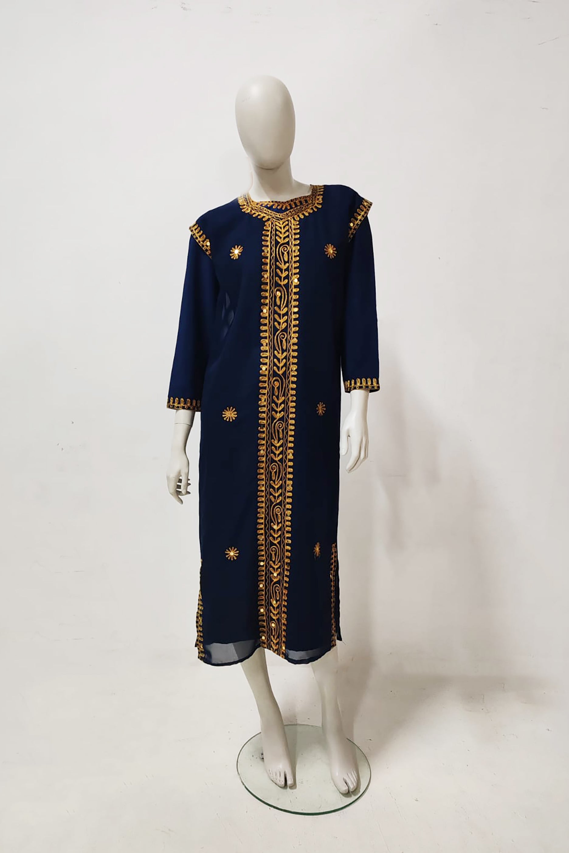 Navy Blue Kaftan witn Embroidery