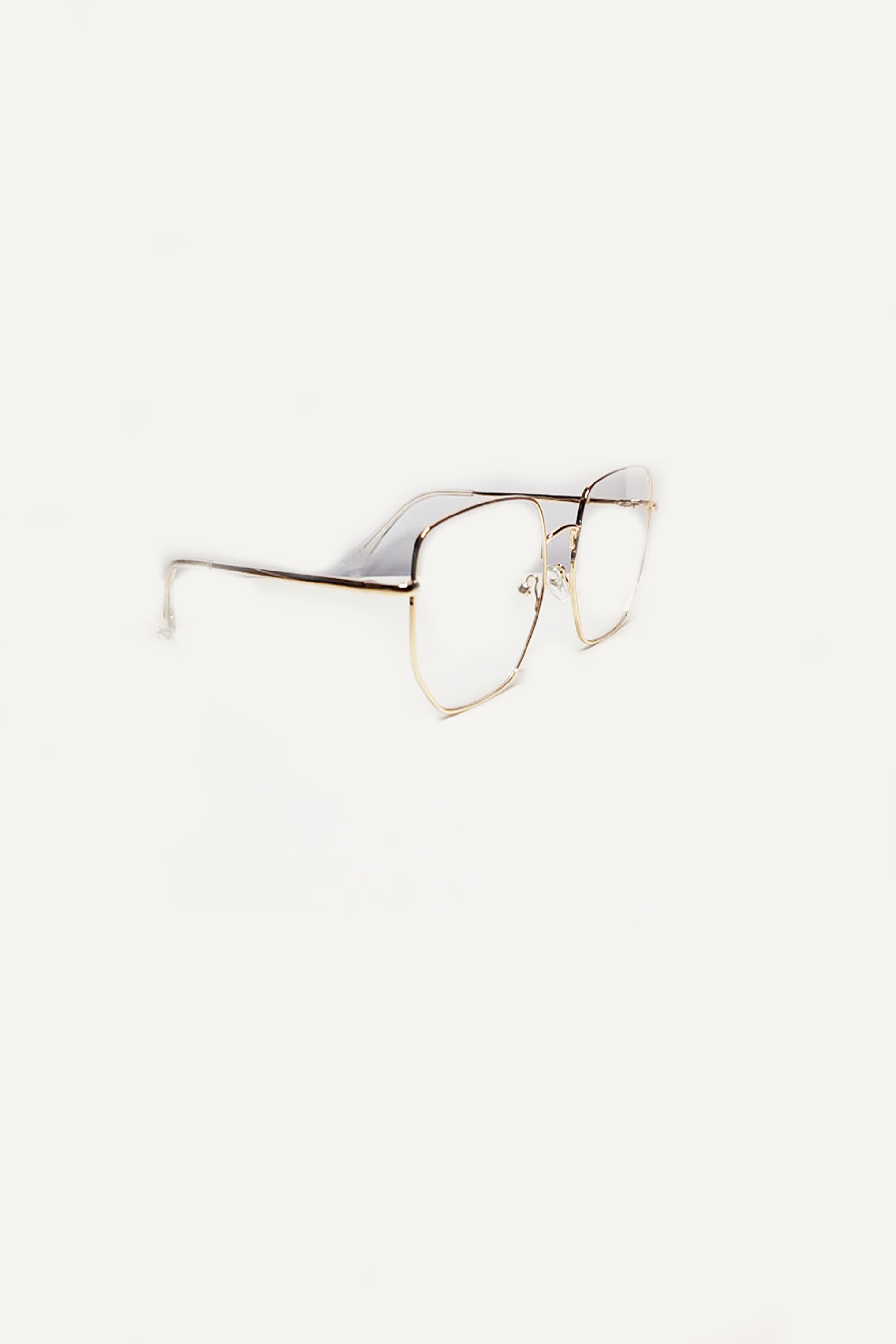 Oversized Gold Frame with Clear Tinted Sunglasses