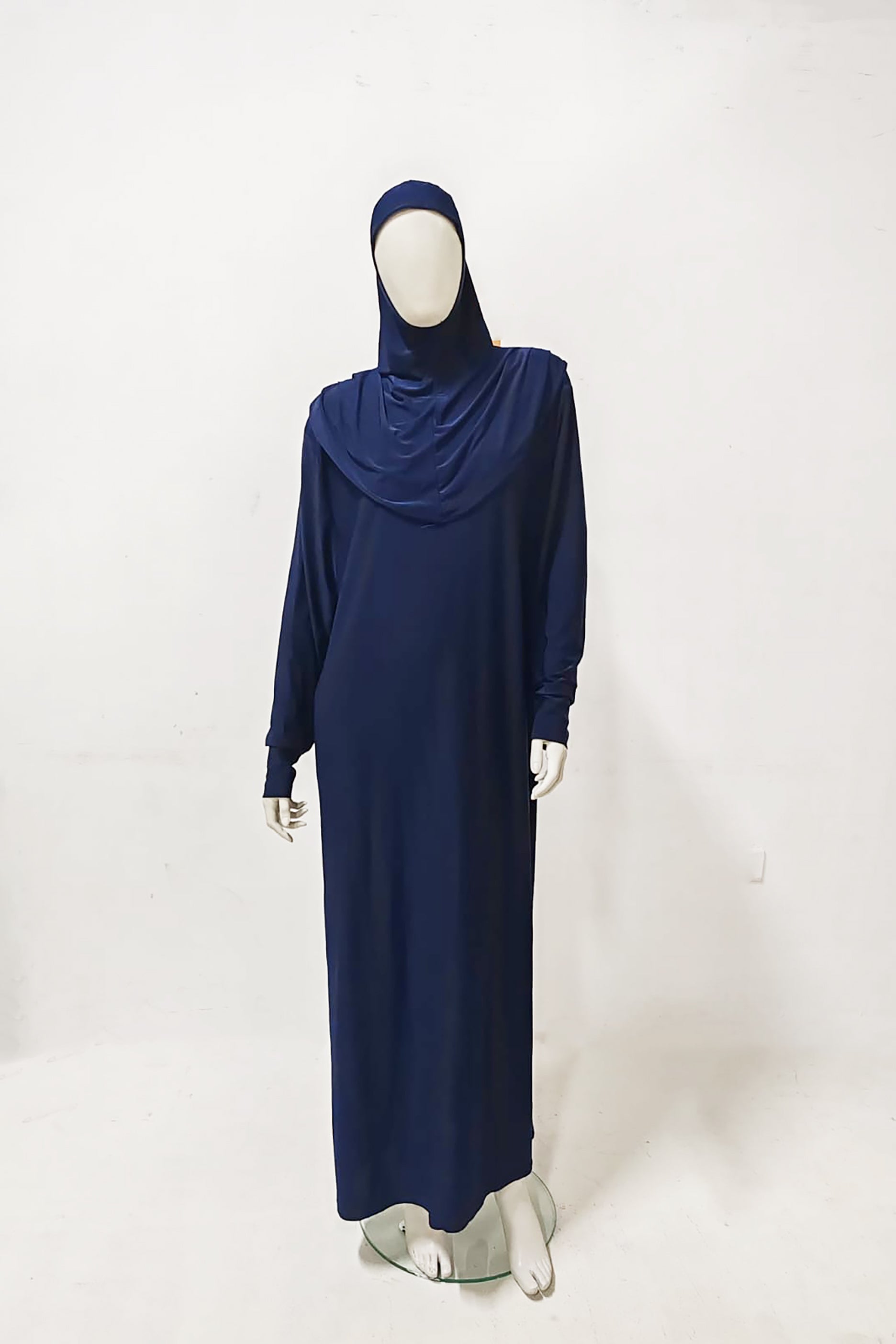 Navy Blue One-piece Abaya Dress