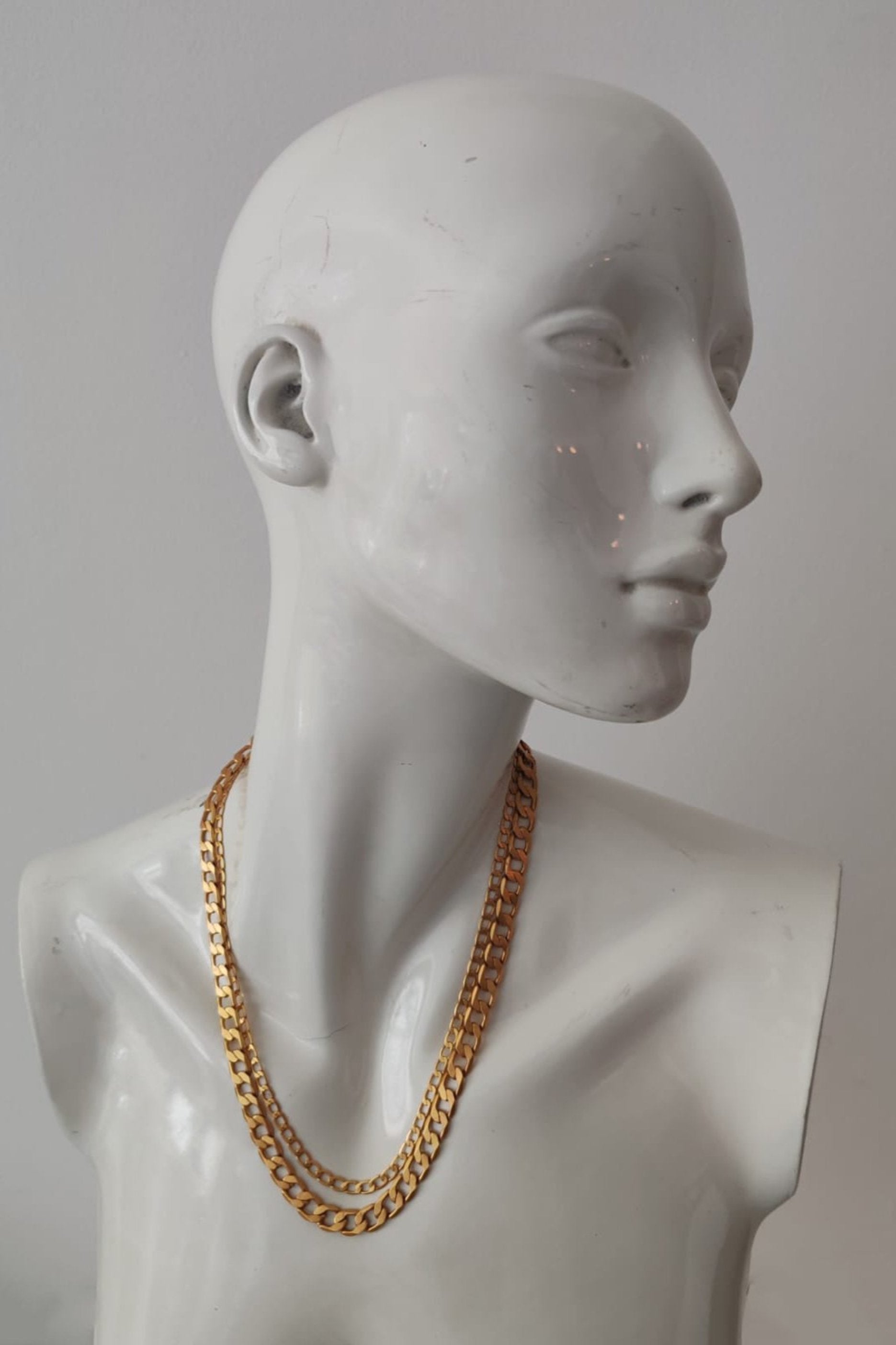 Gold Layered Hair Chain Necklace