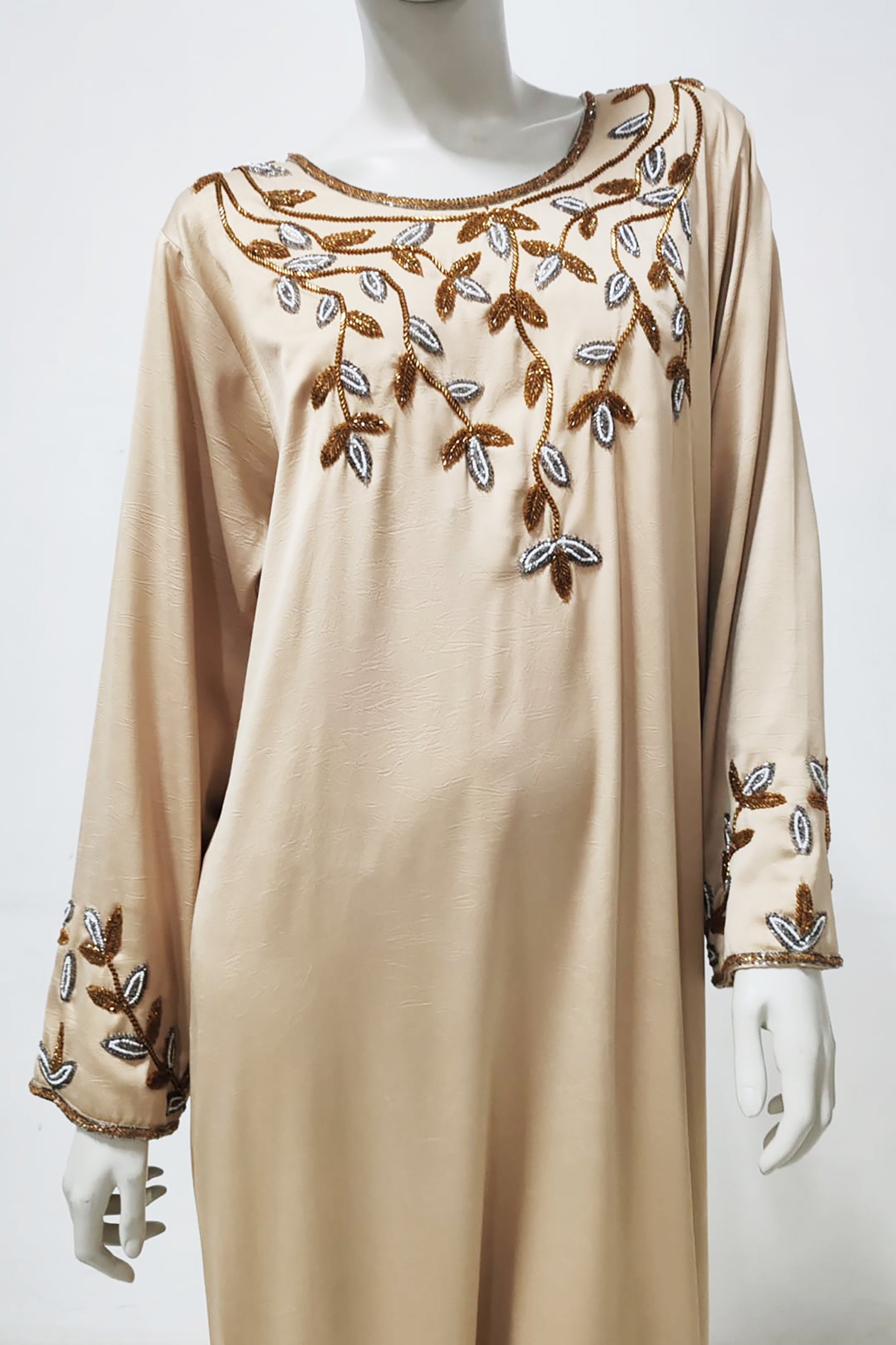 Brown Abaya with Embroidery Design