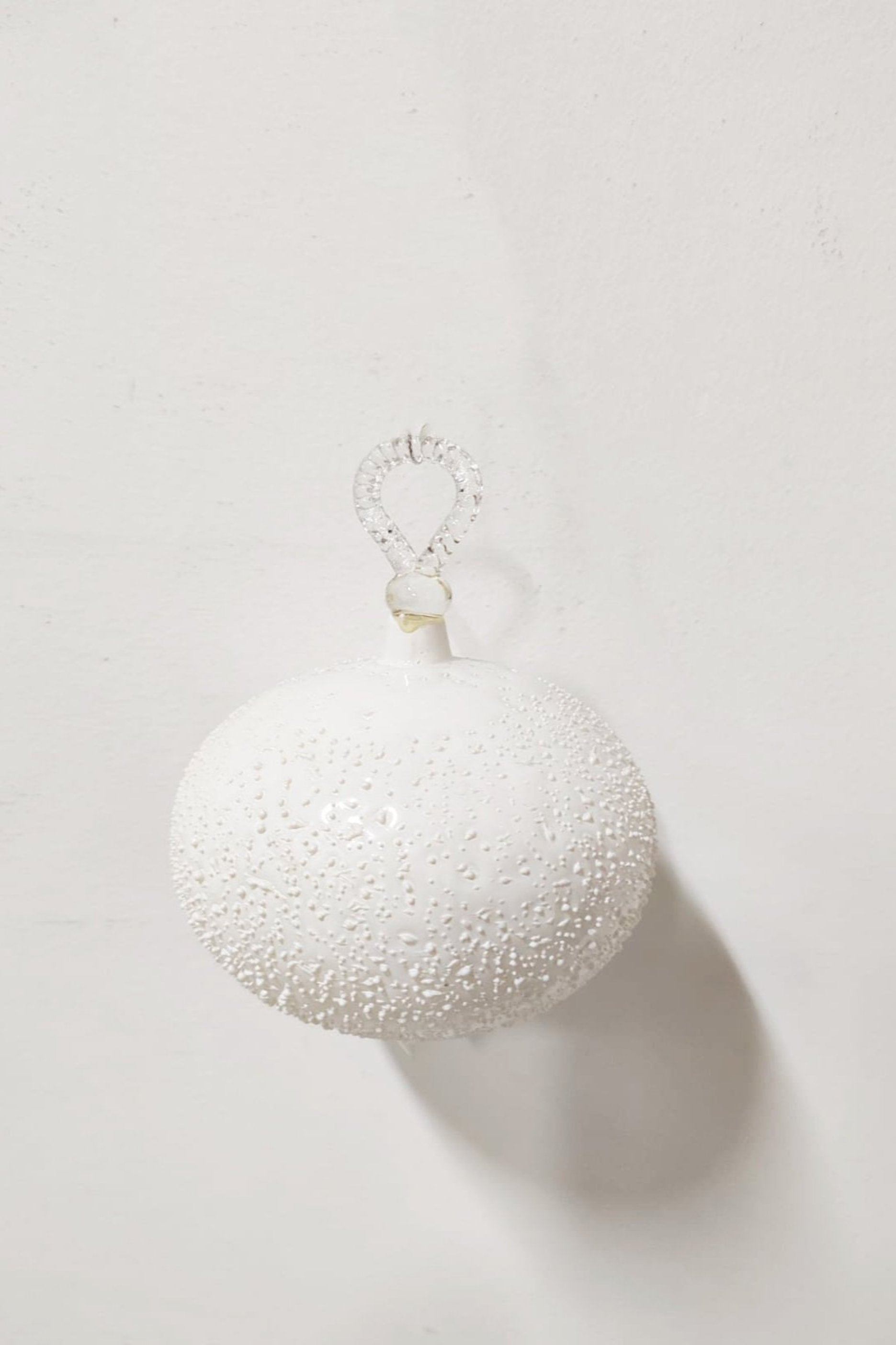 White Glass Ball Ornament Bauble