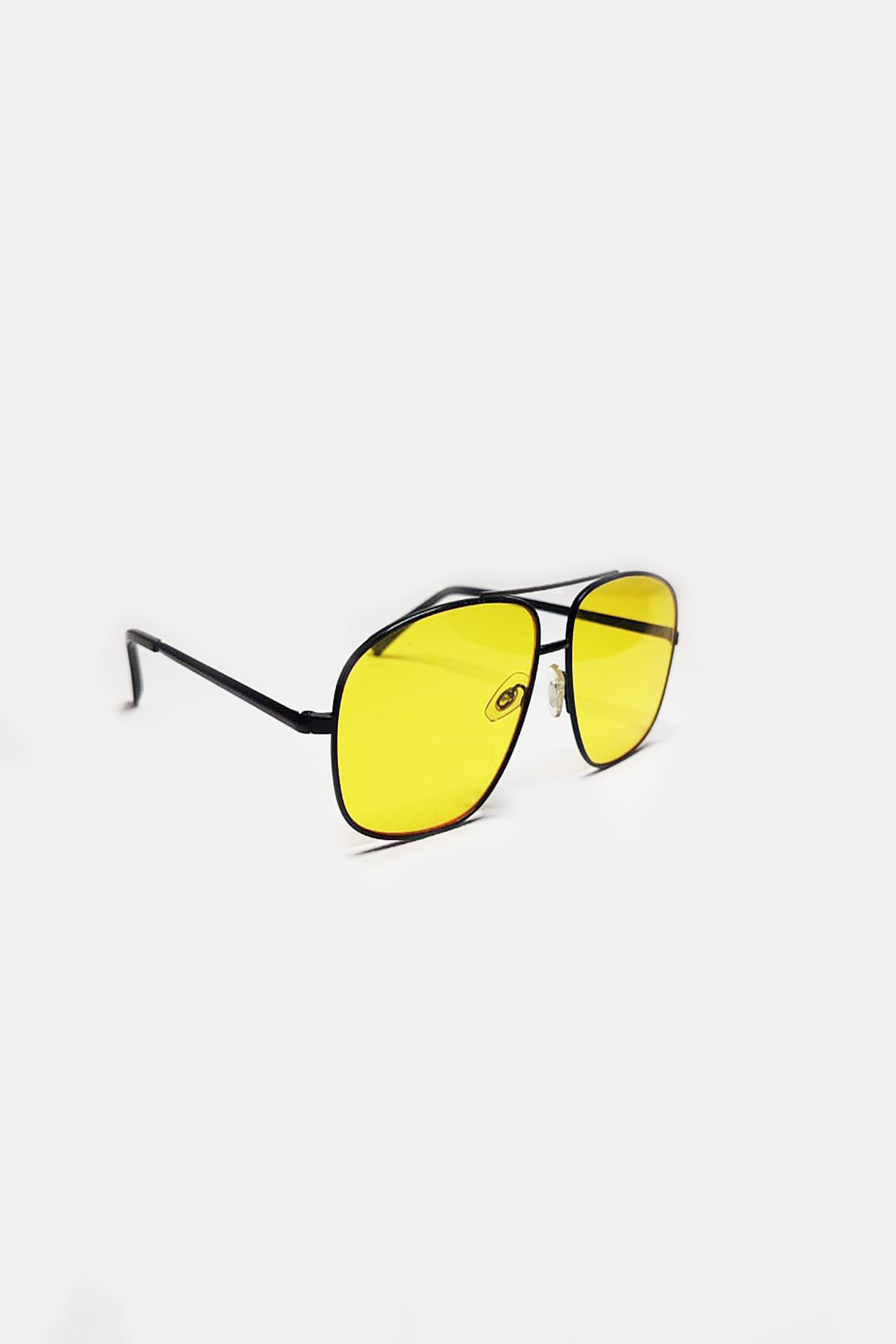 Black Frame Sunglasses with Yellow Tinted