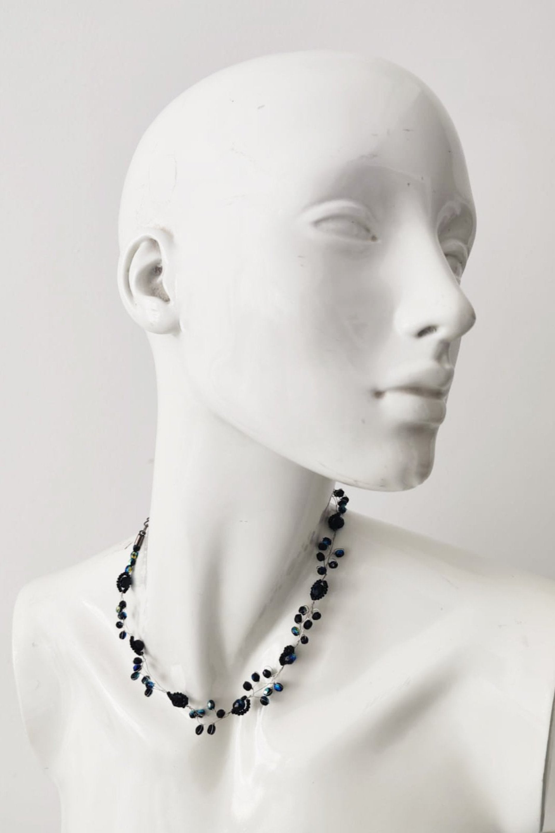 Black Beaded Necklace Set