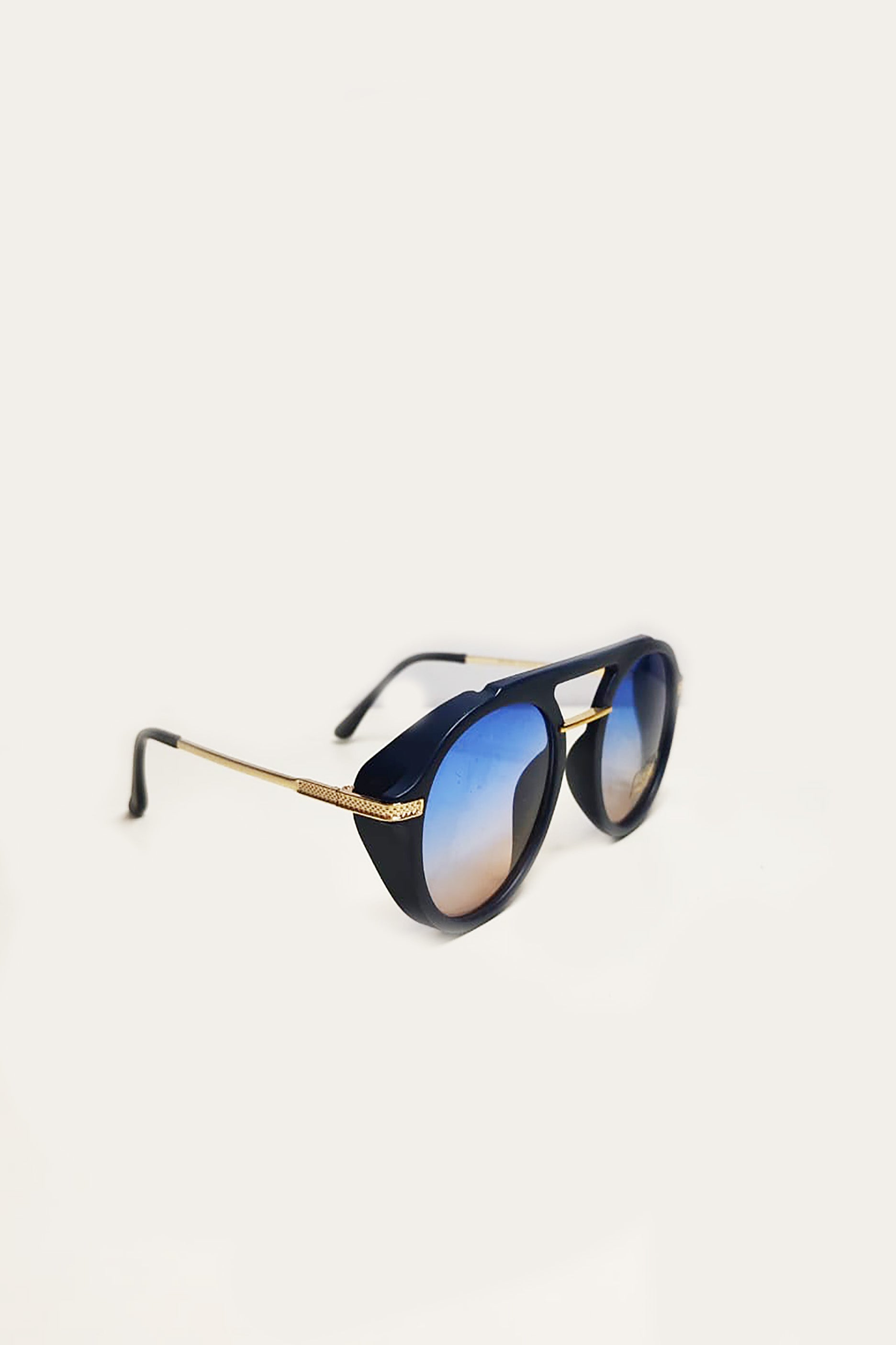 Gold Frame with Blue Tint Sunglasses