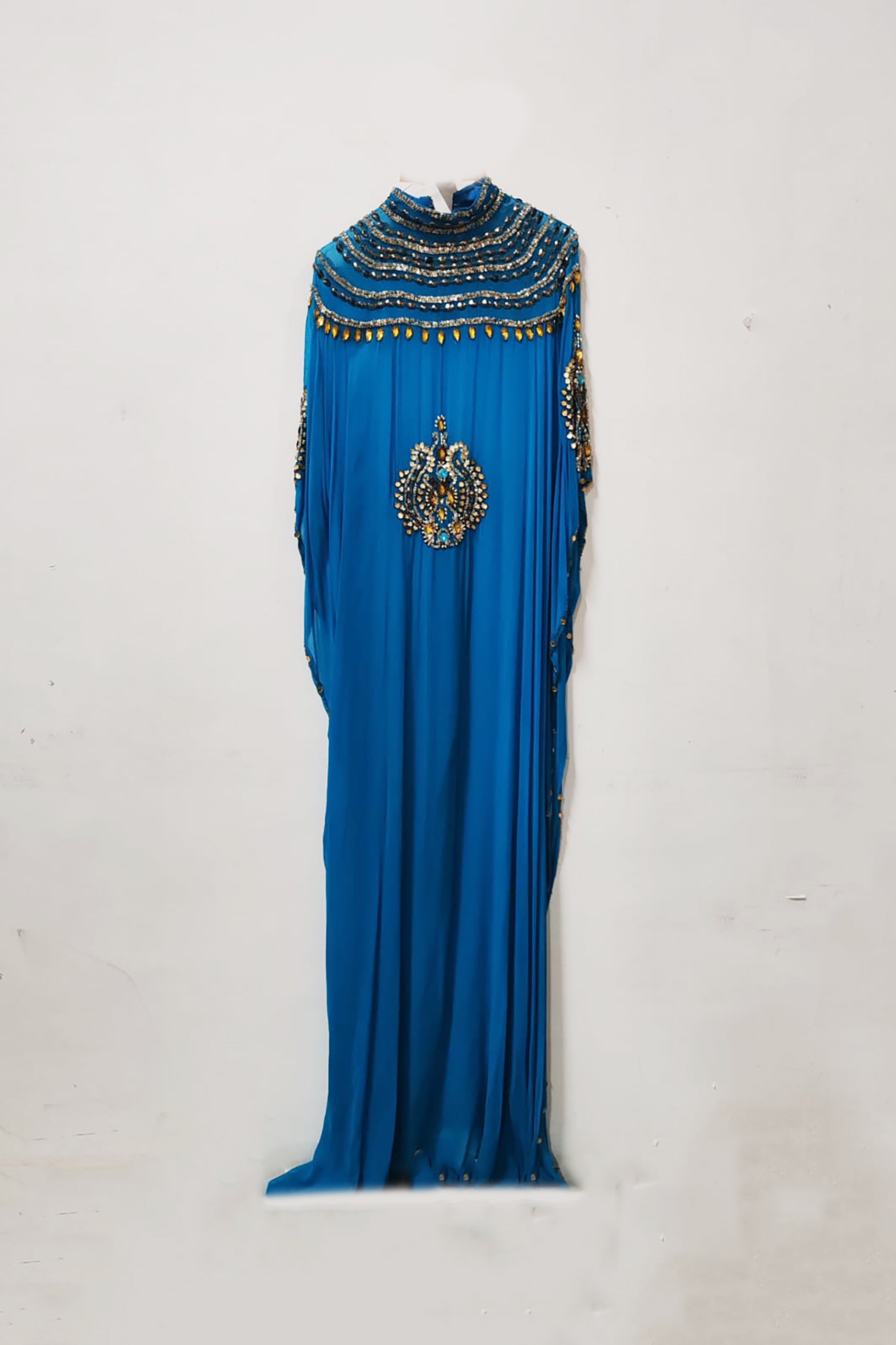 Blue High Neck Jalabiya