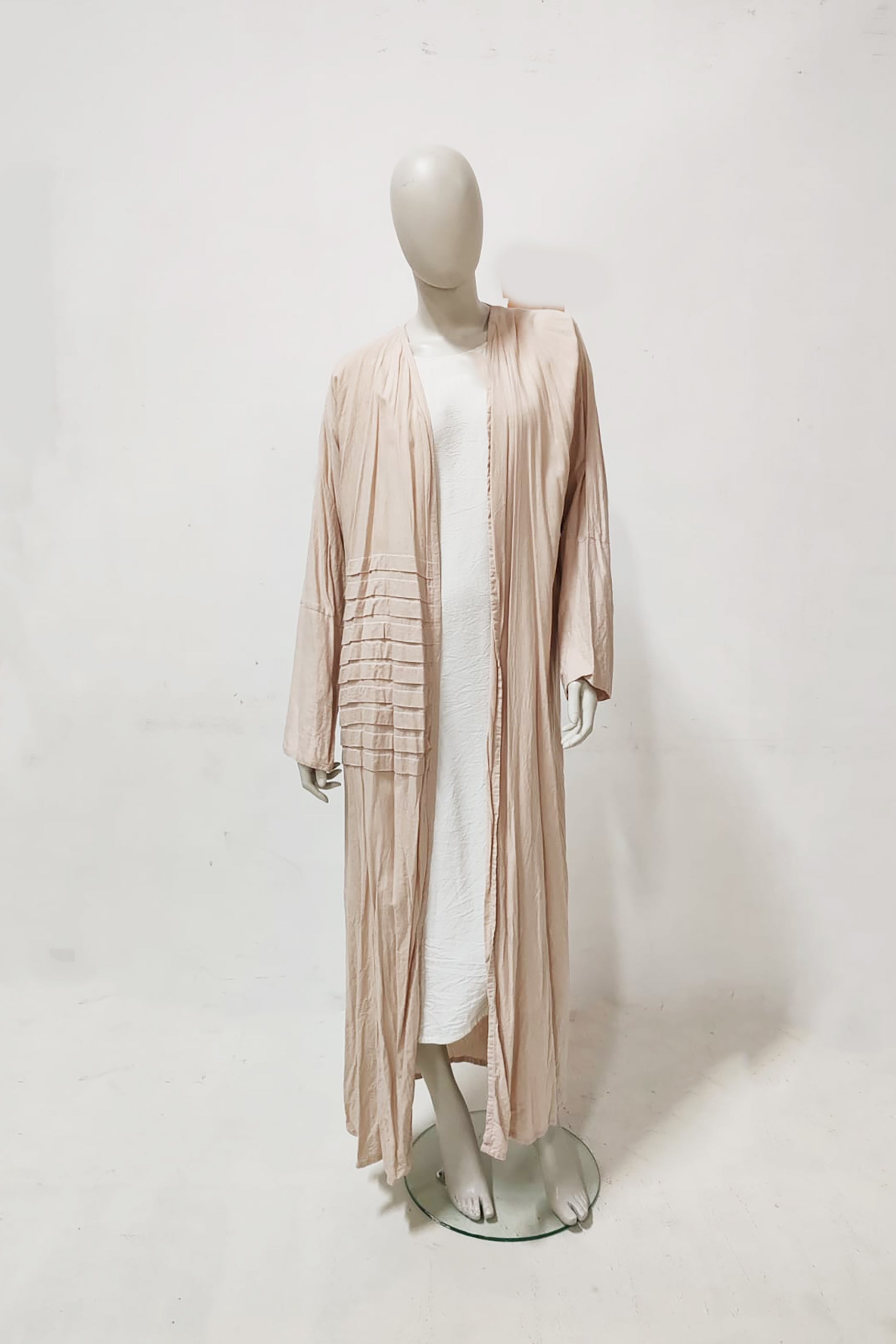 Beige Blush Textured Abaya