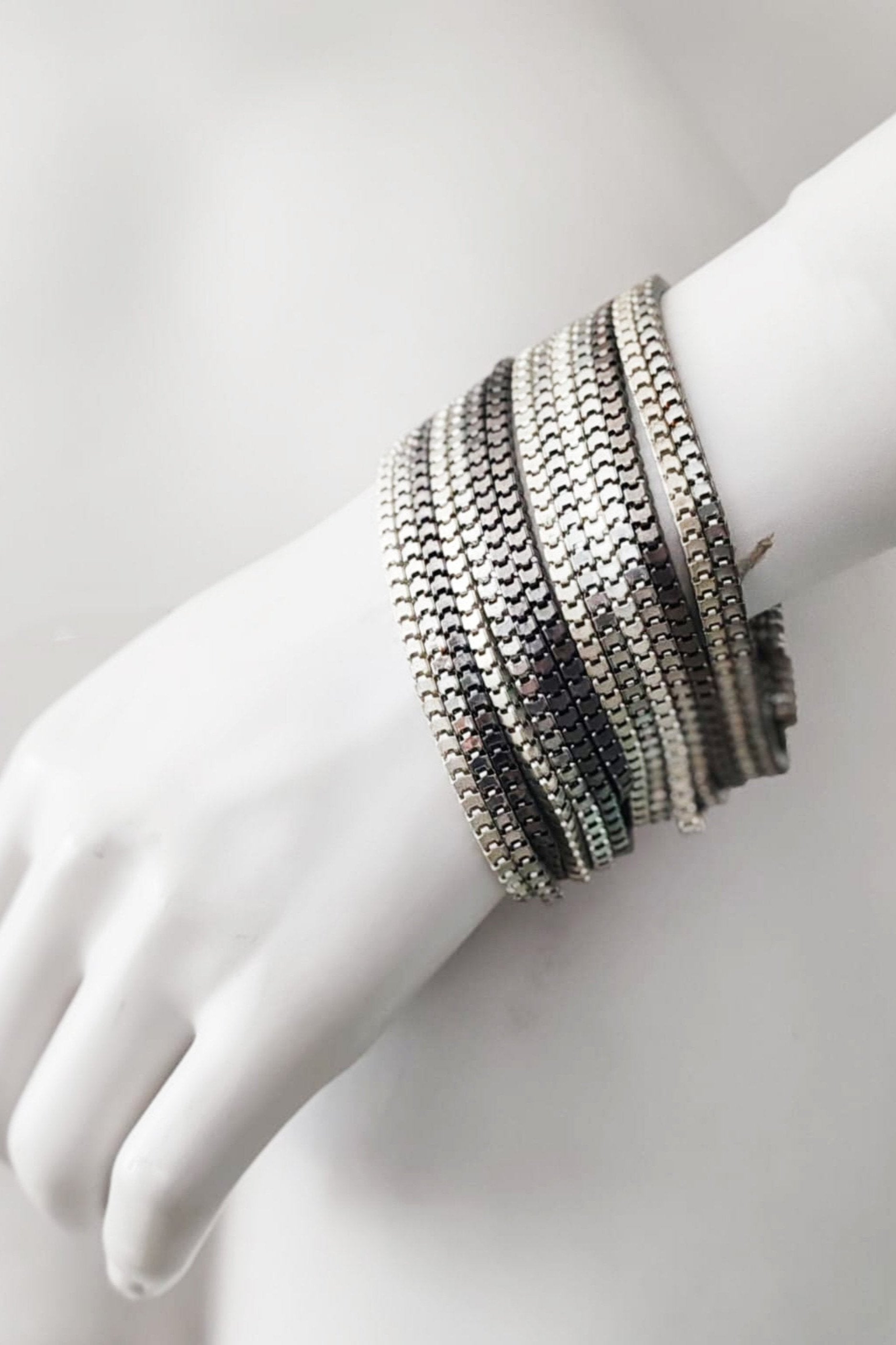 Silver Layered Chain Bracelet