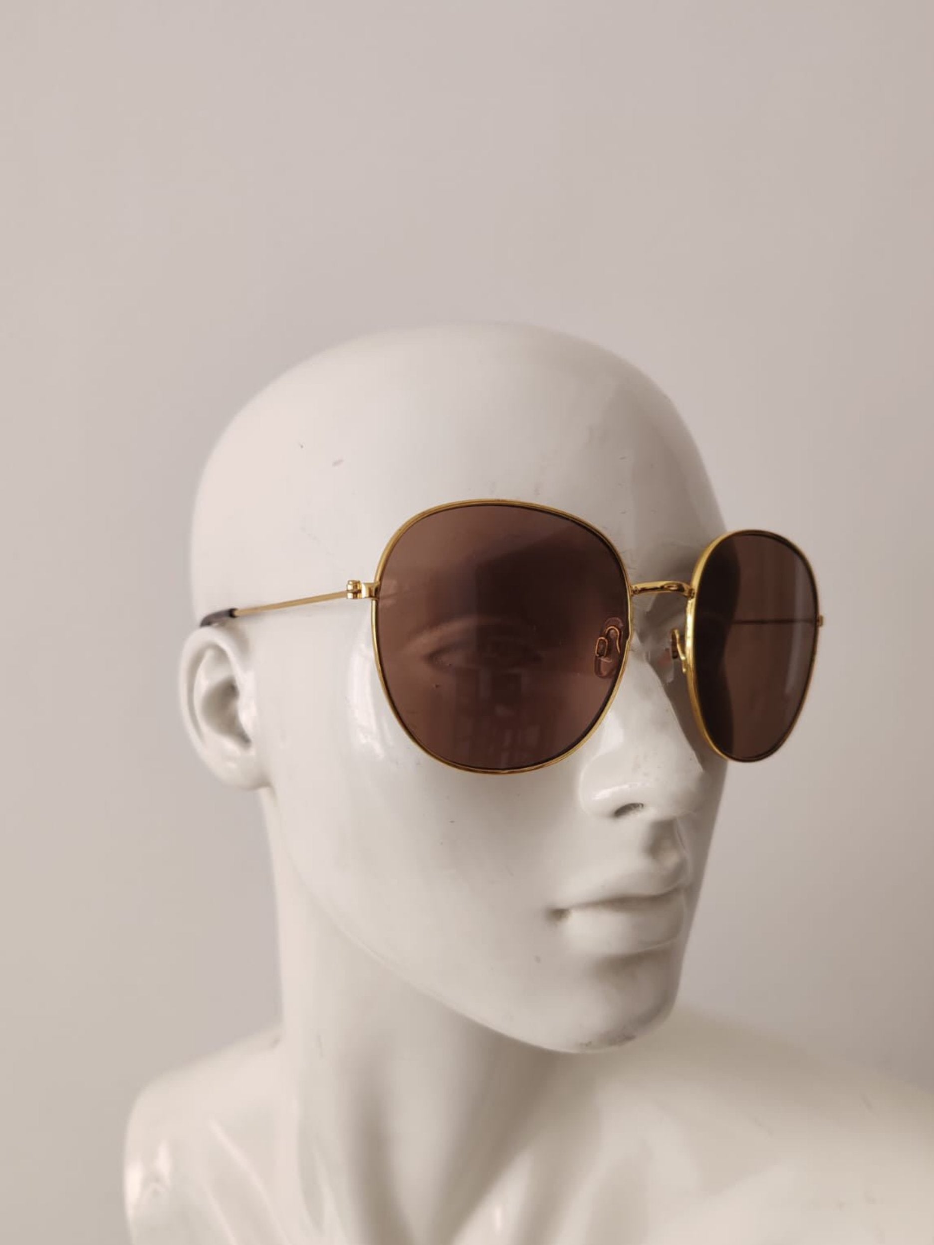 Gold Frame with Brown Tinted Sunglasses