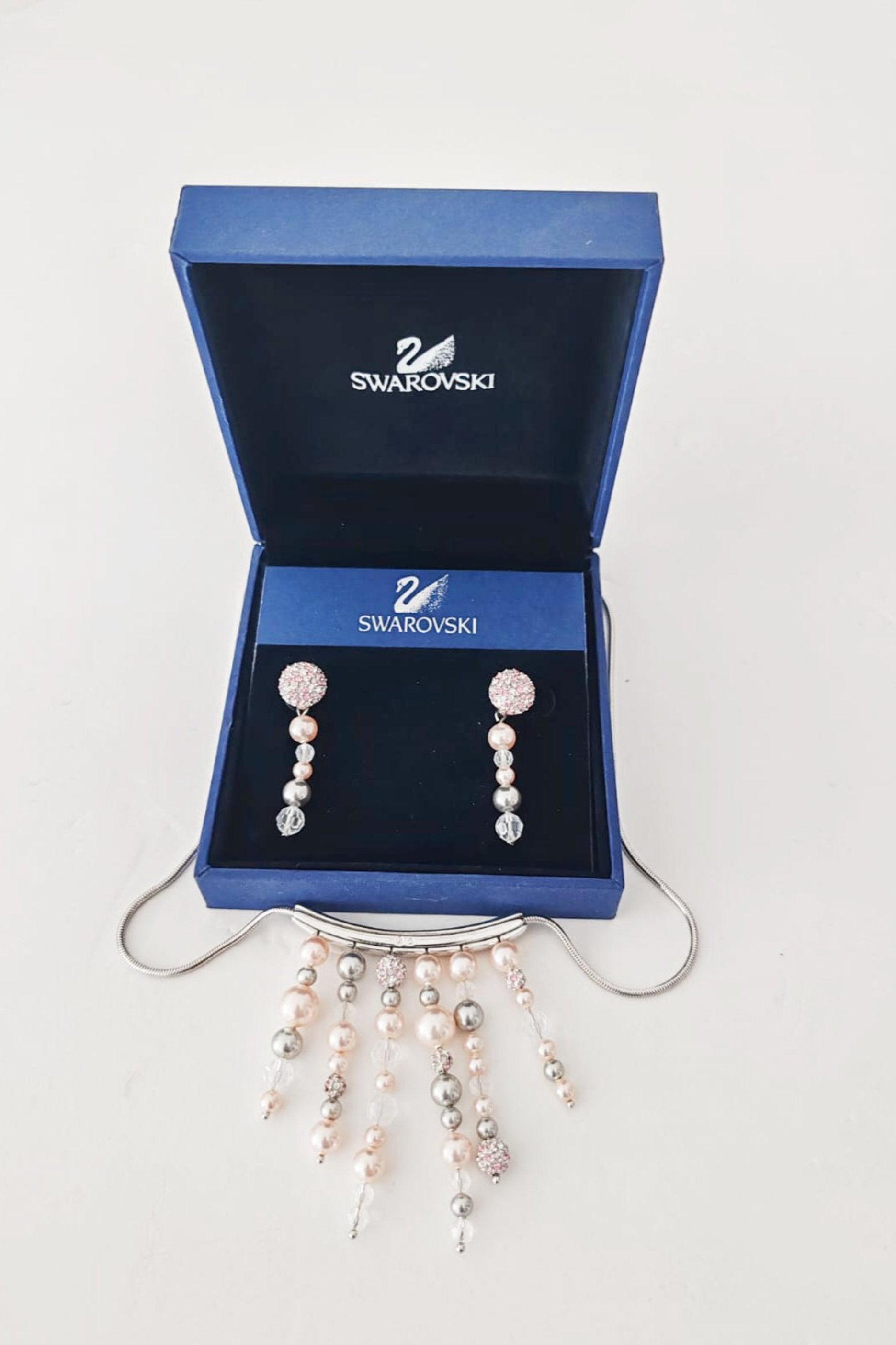 Crystal and Pearl Necklace and Earring Set