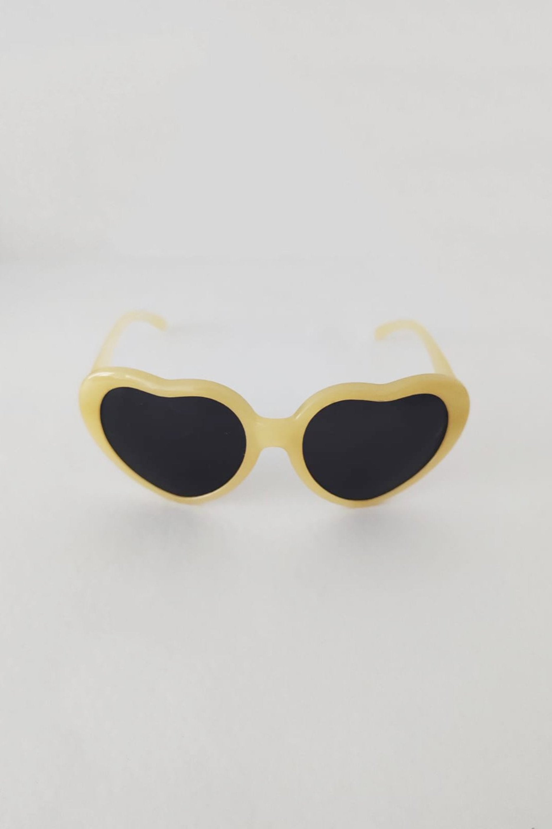 Yellow Heart Shaped Sunglasses