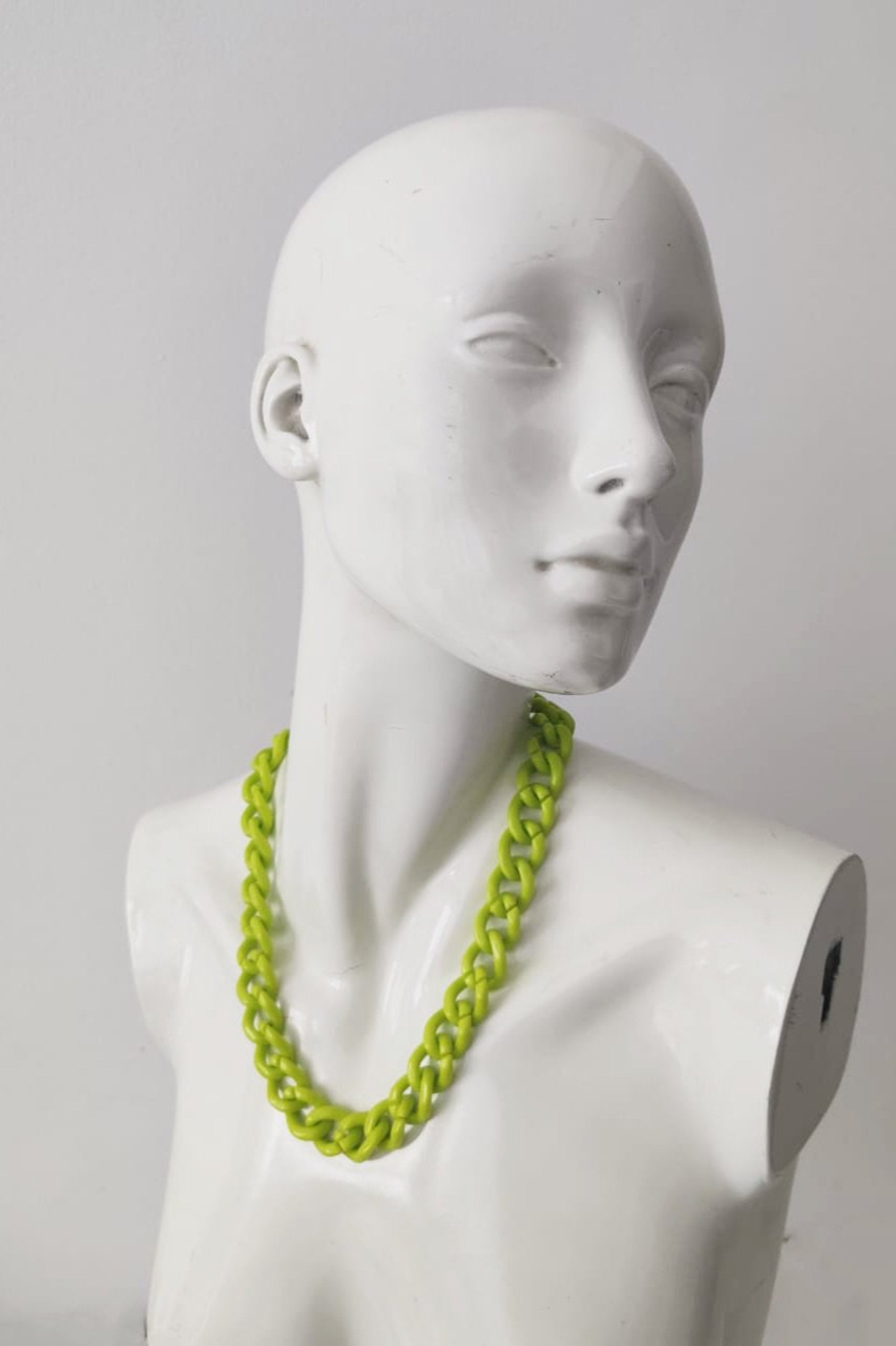 Neon Yellow Plastic Necklace