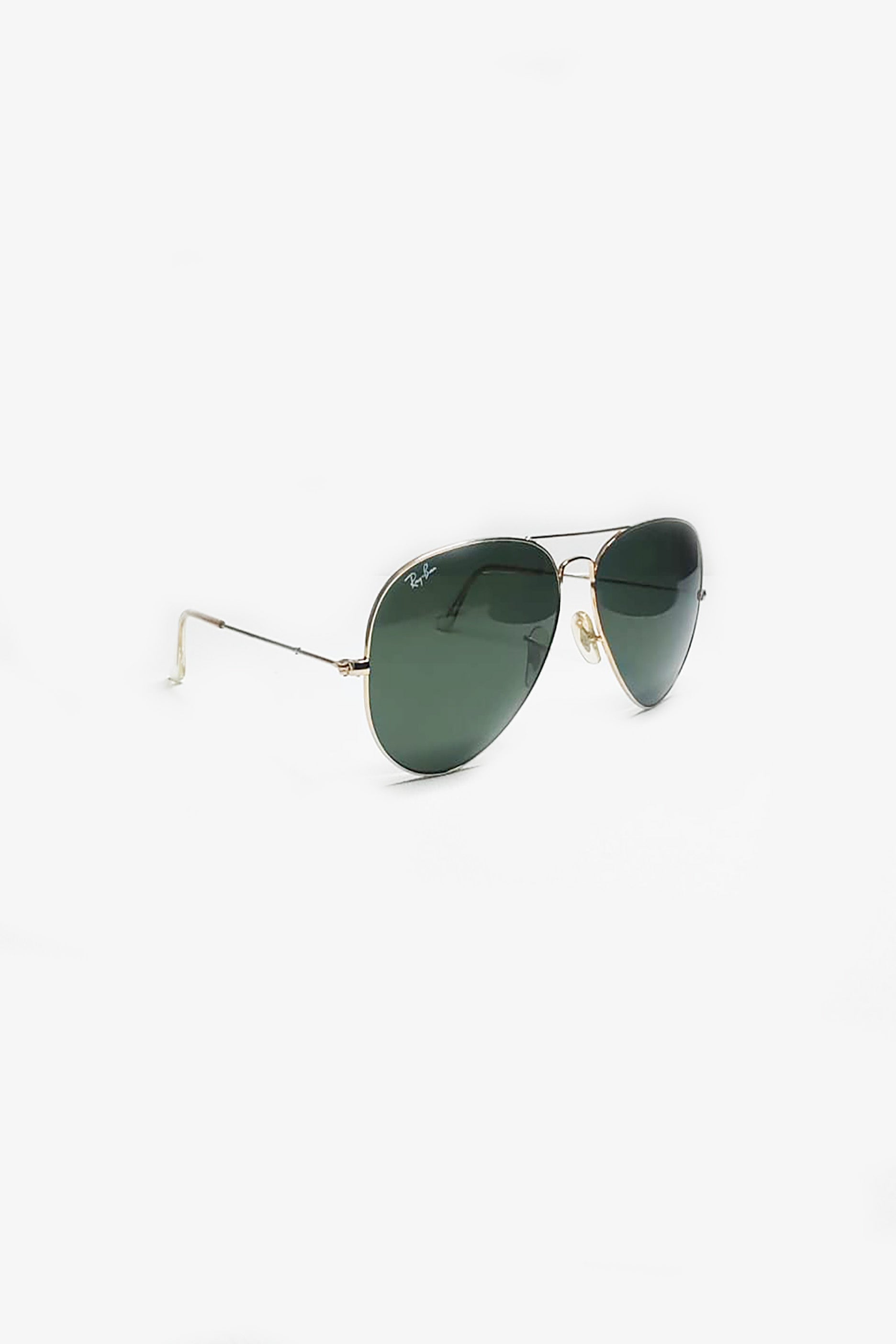 Gold Aviator Sunglasses with Green Tint