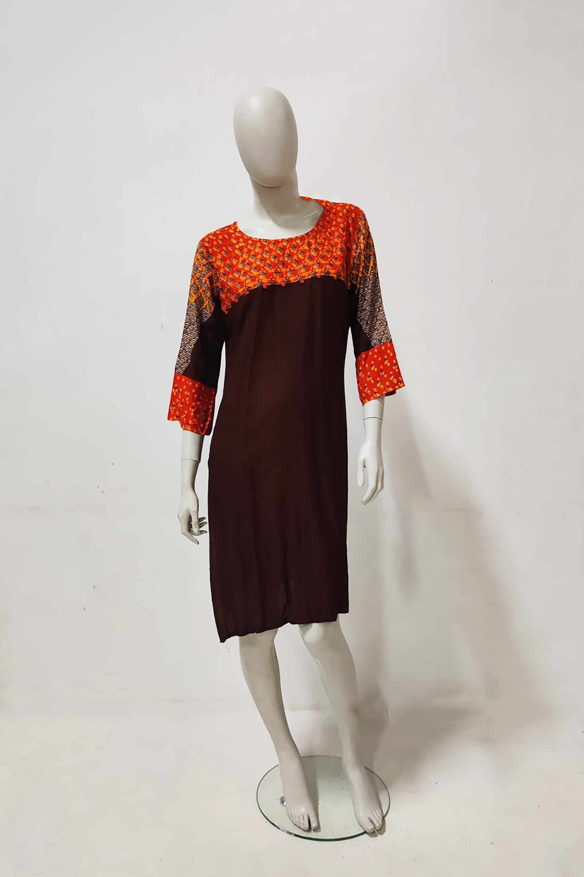 Orange Abstract Design Kurta