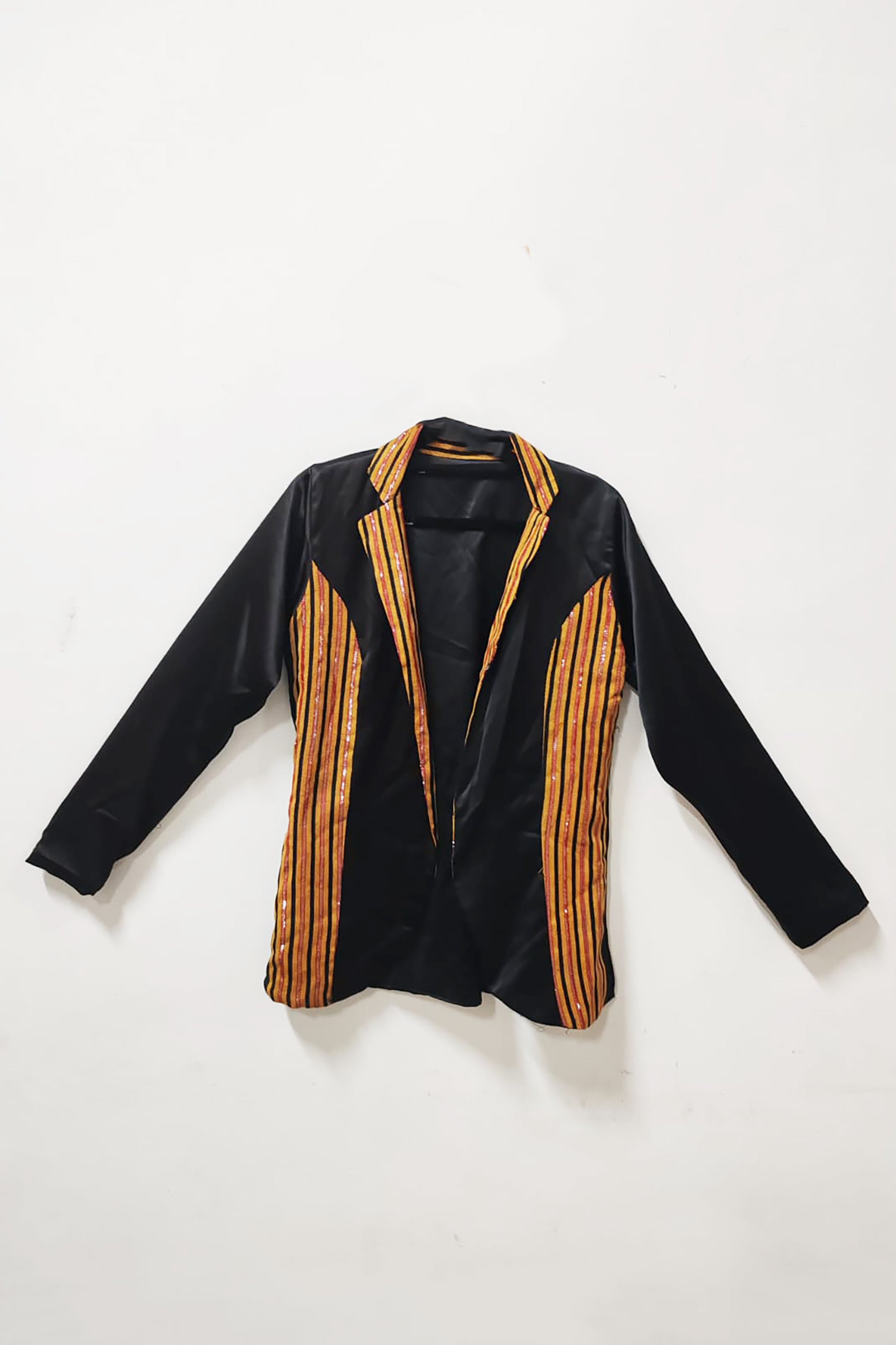 Black and Gold Design Satin Blazer