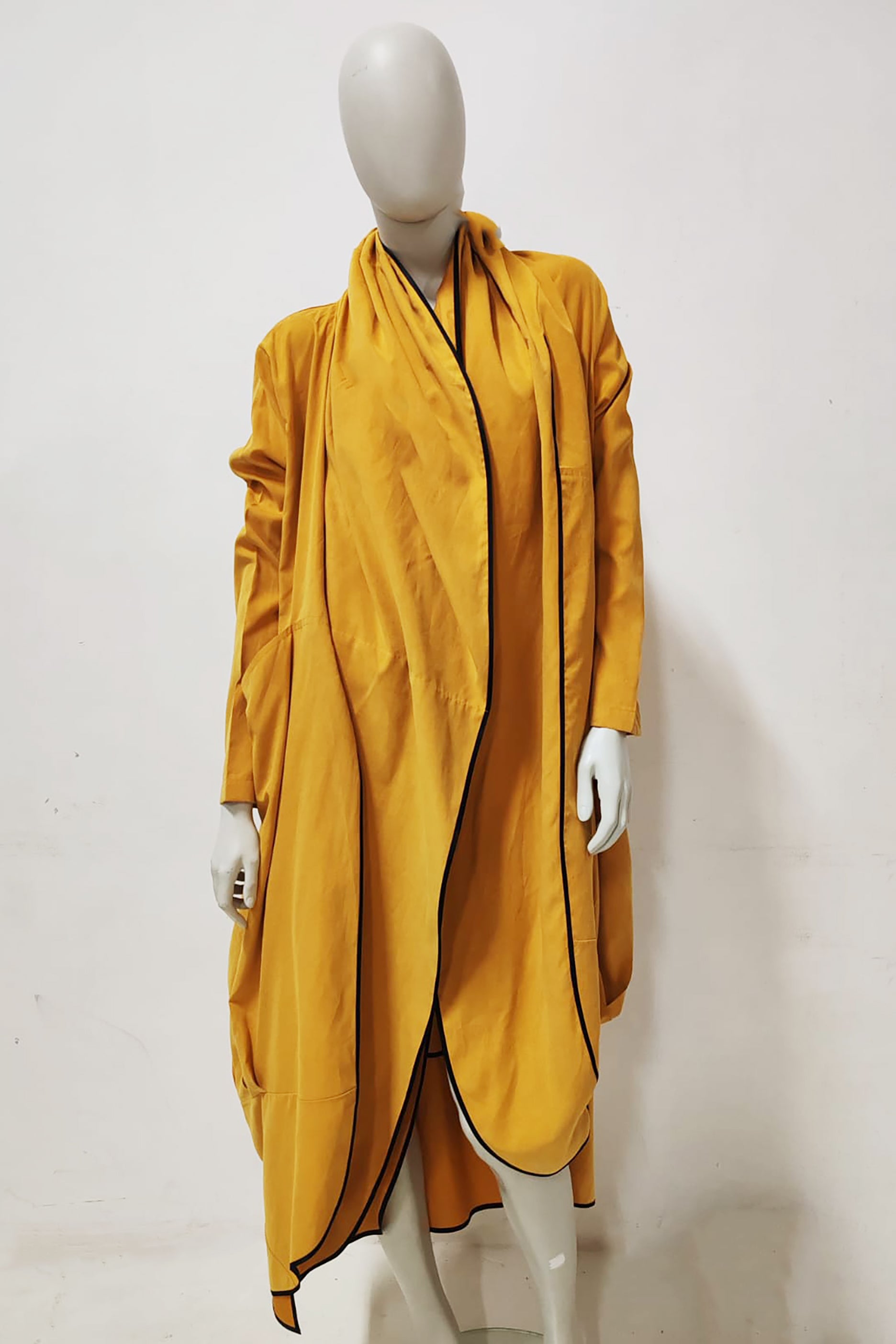 Oversized Mustard Color Nylon Coat