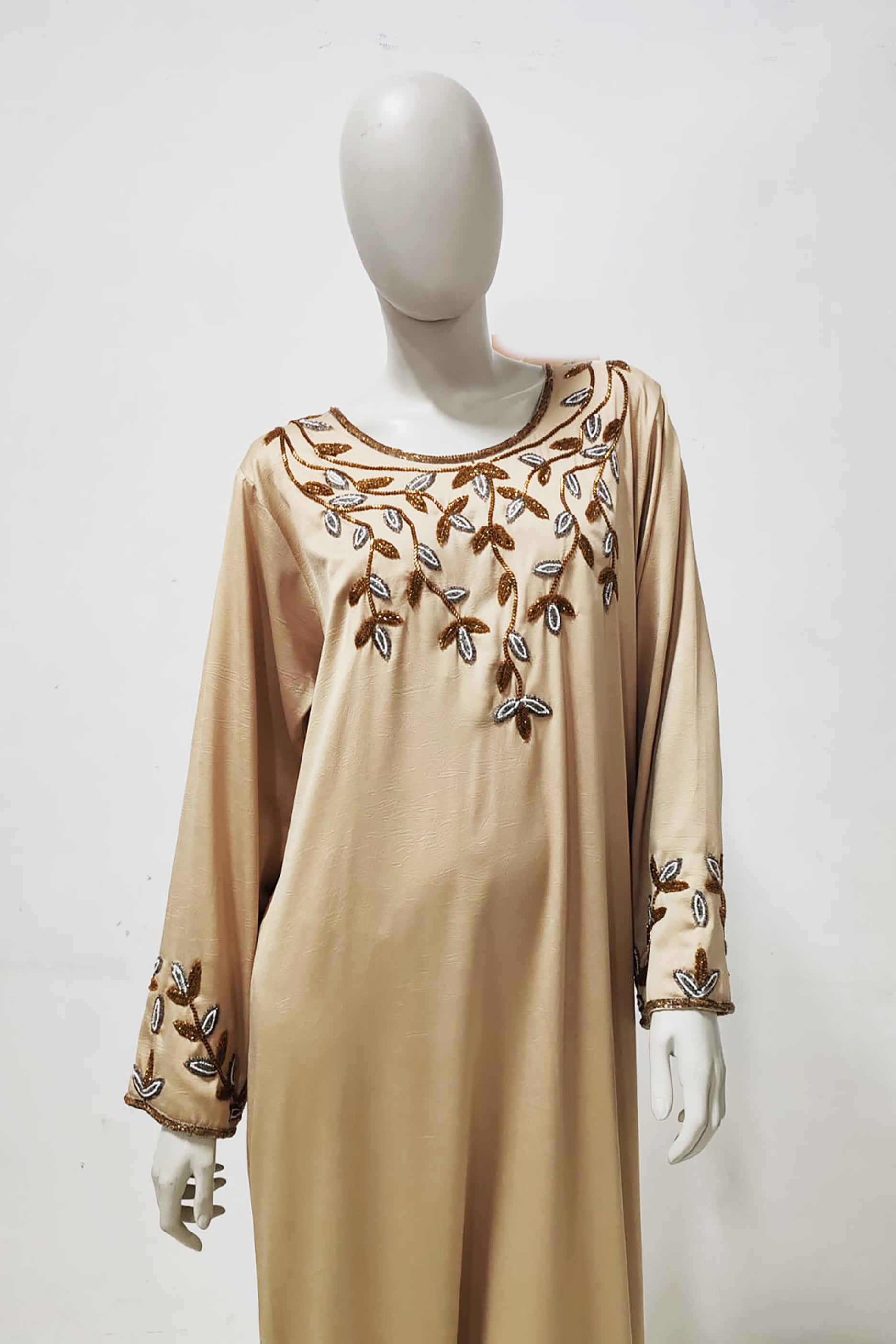 Brown Abaya with Embroidery Design