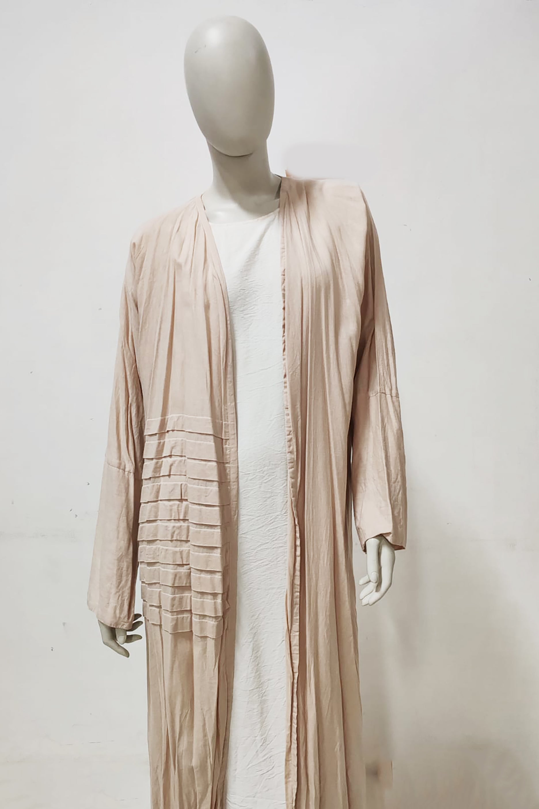 Beige Blush Textured Abaya