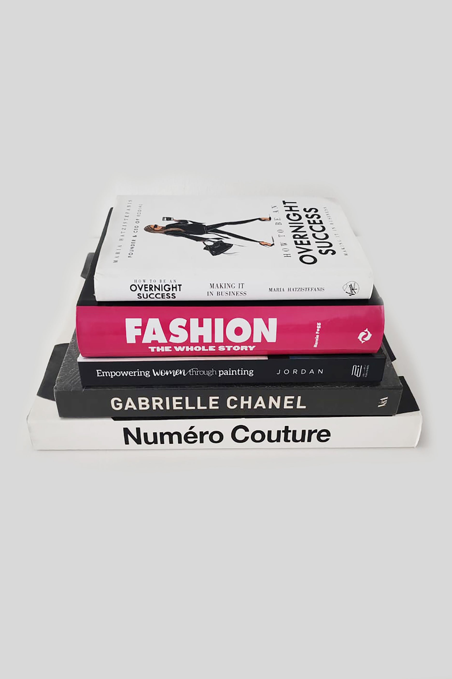 Stack of luxury fashion coffee table books