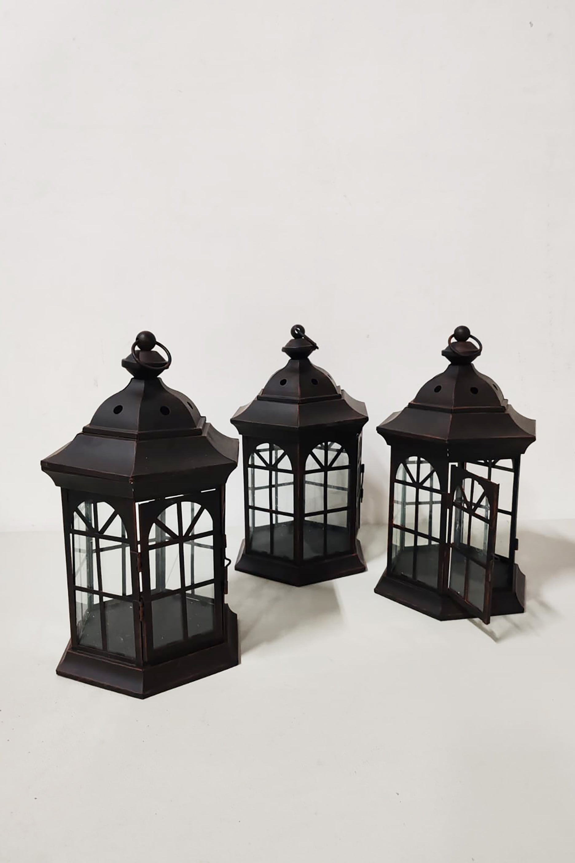 Black Scroll Candle Lanterns (H34cm) (3pcs available)