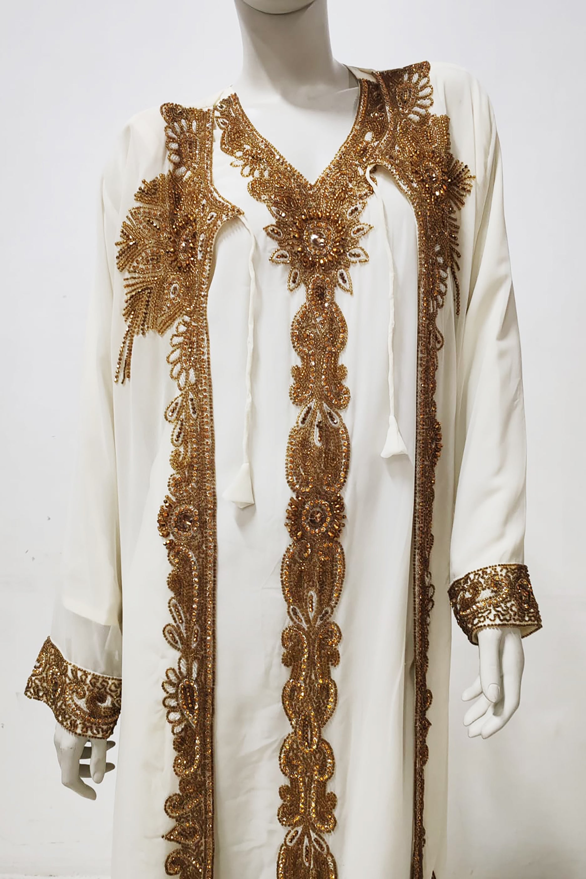 Gold Design Beaded Kaftan