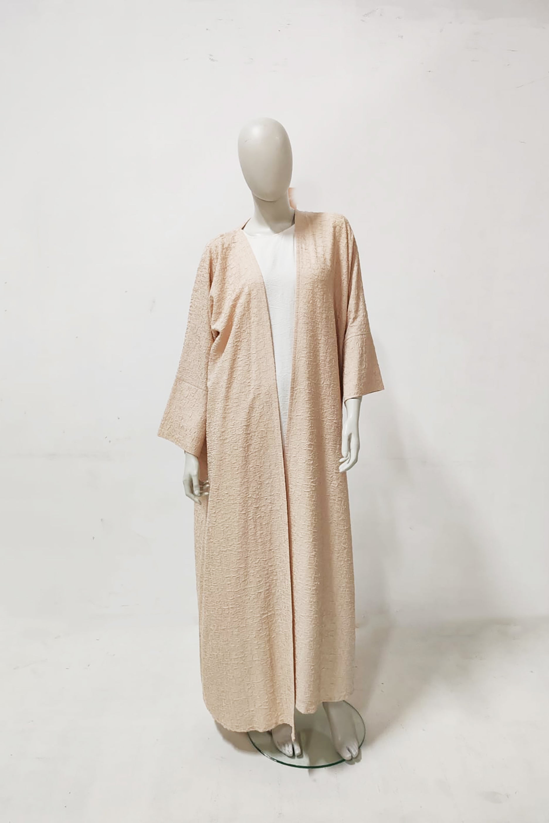 Beige Textured Design Abaya