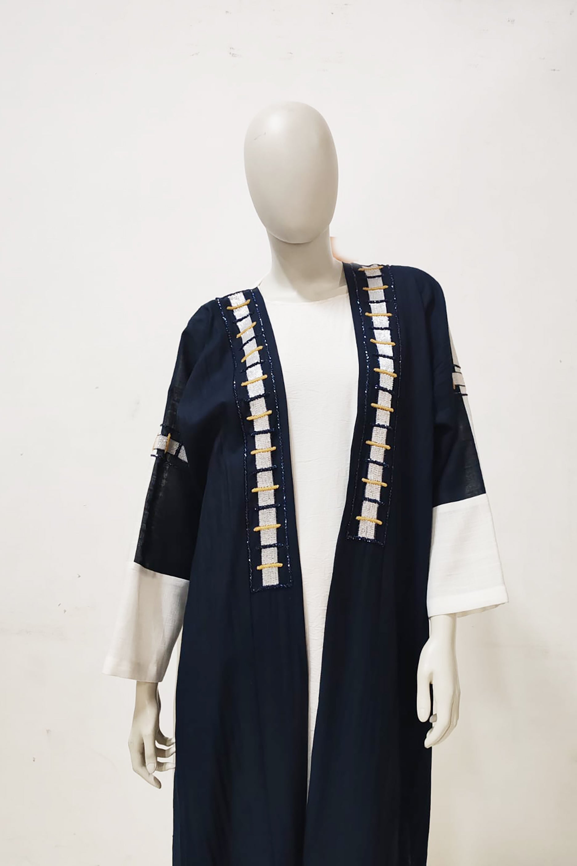 Navy Blue Embroidered Design Abaya