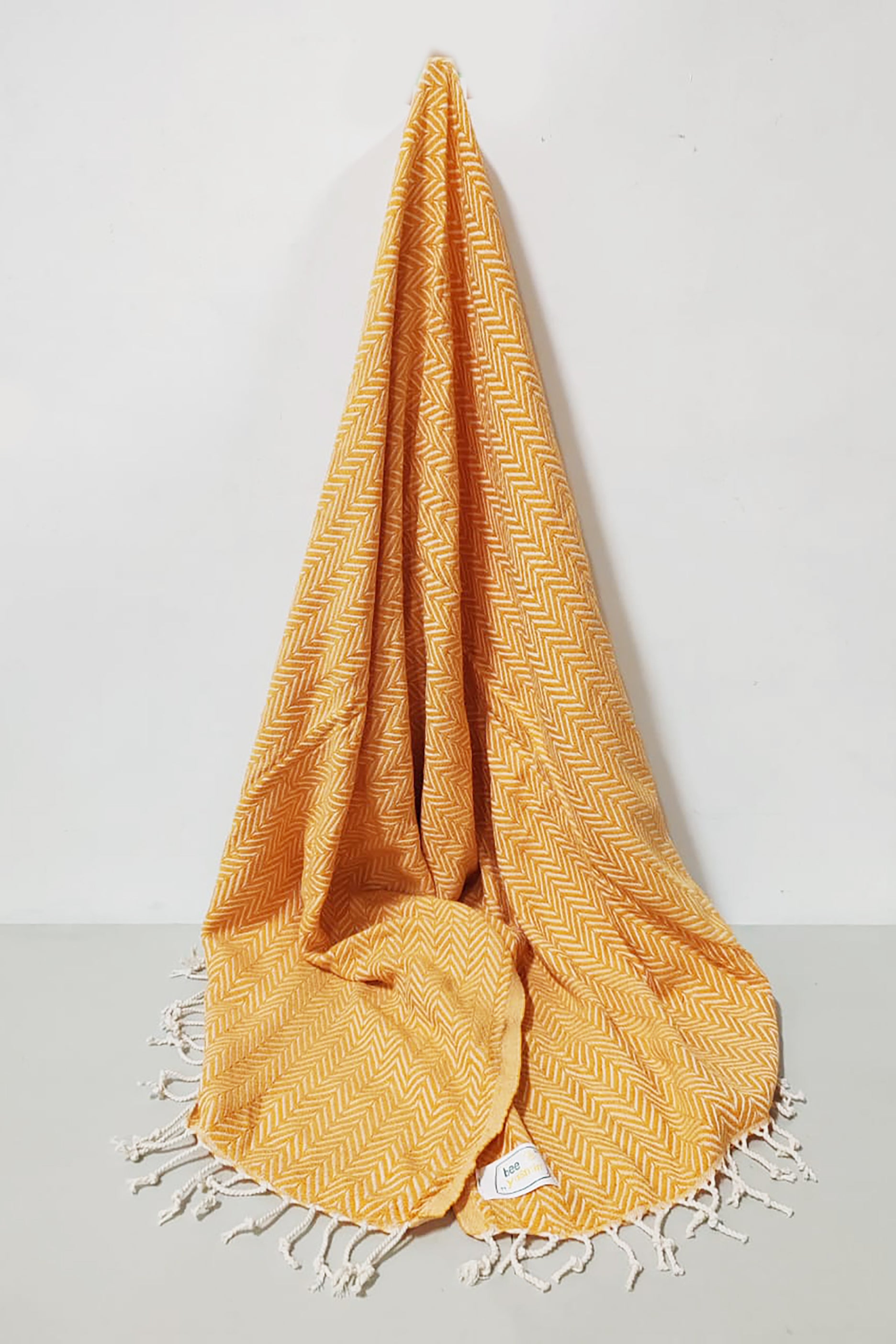 Yellow Herringbone Pattern Throw Blanket