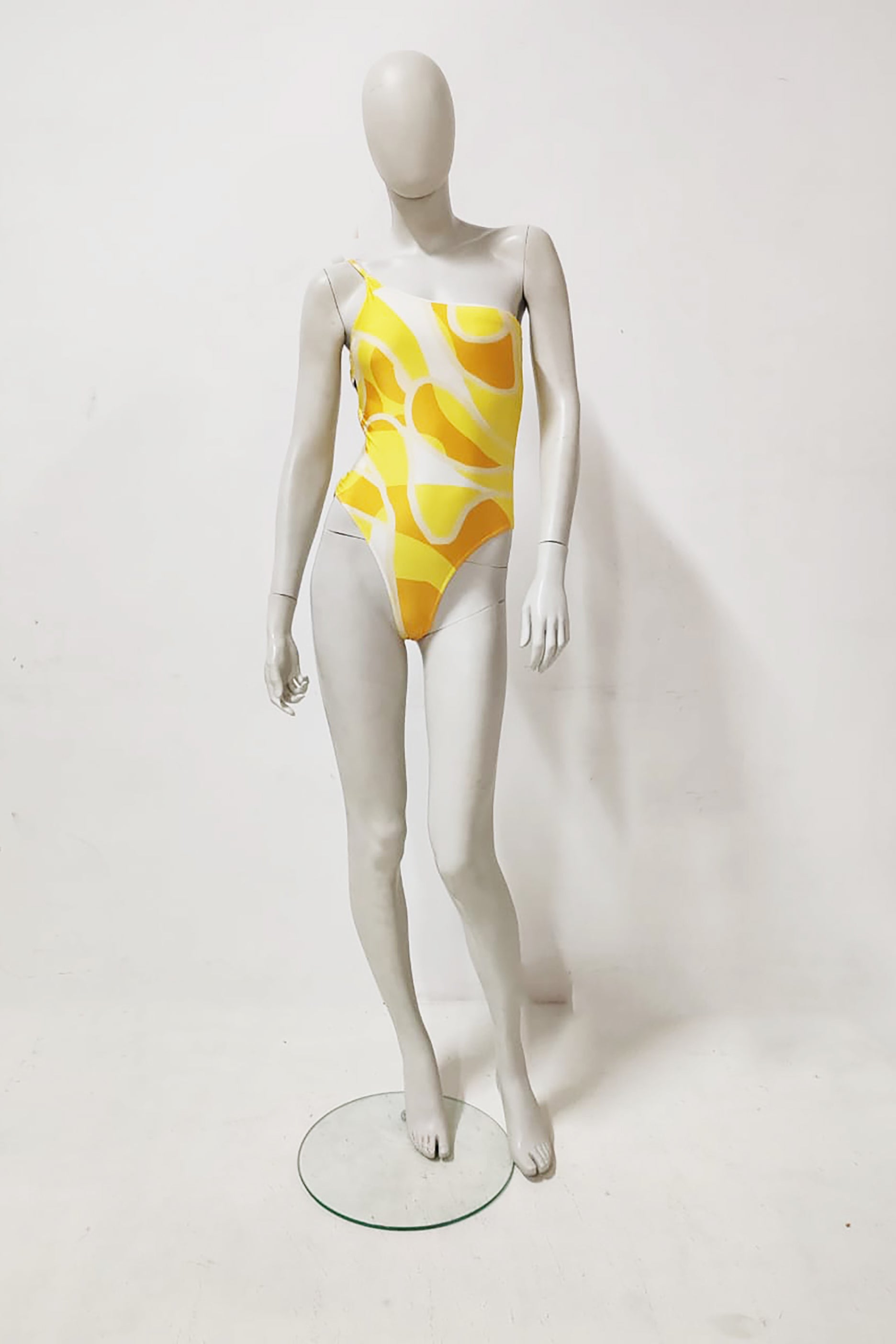 Asymmetrical Print Swimsuit