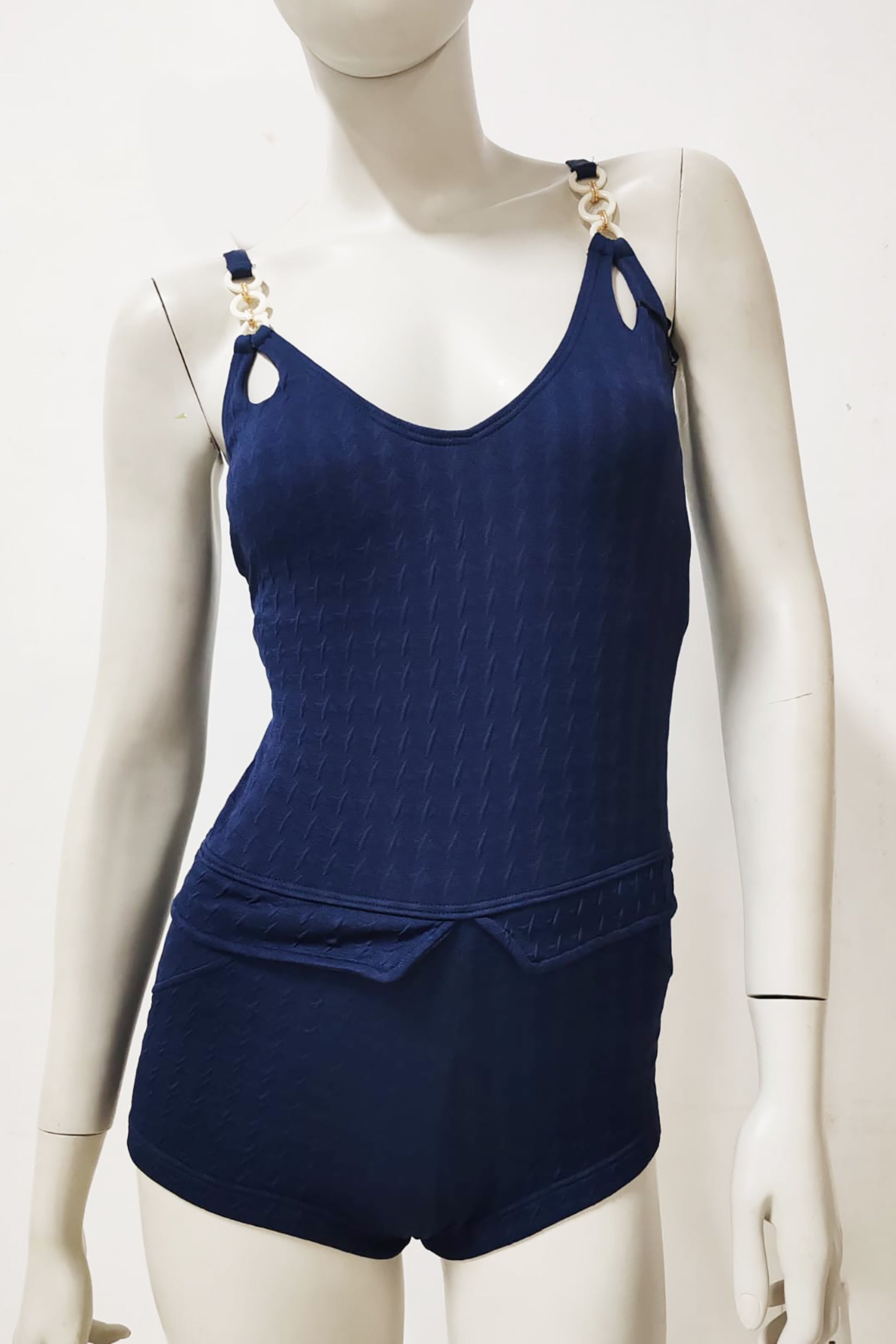 Navy Blue Clip Tank Swimsuit