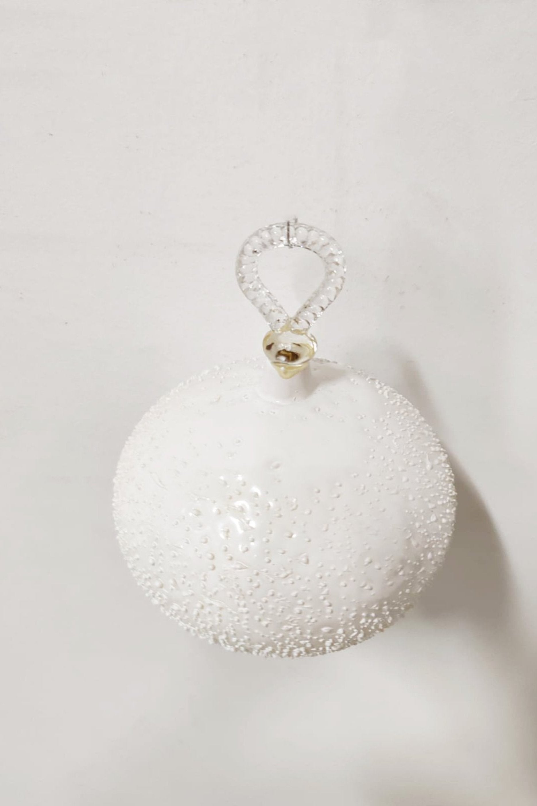 White Glass Ball Ornament Bauble