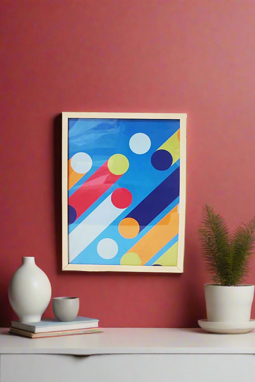 Framed Circle Abstract Artwork (32x42)