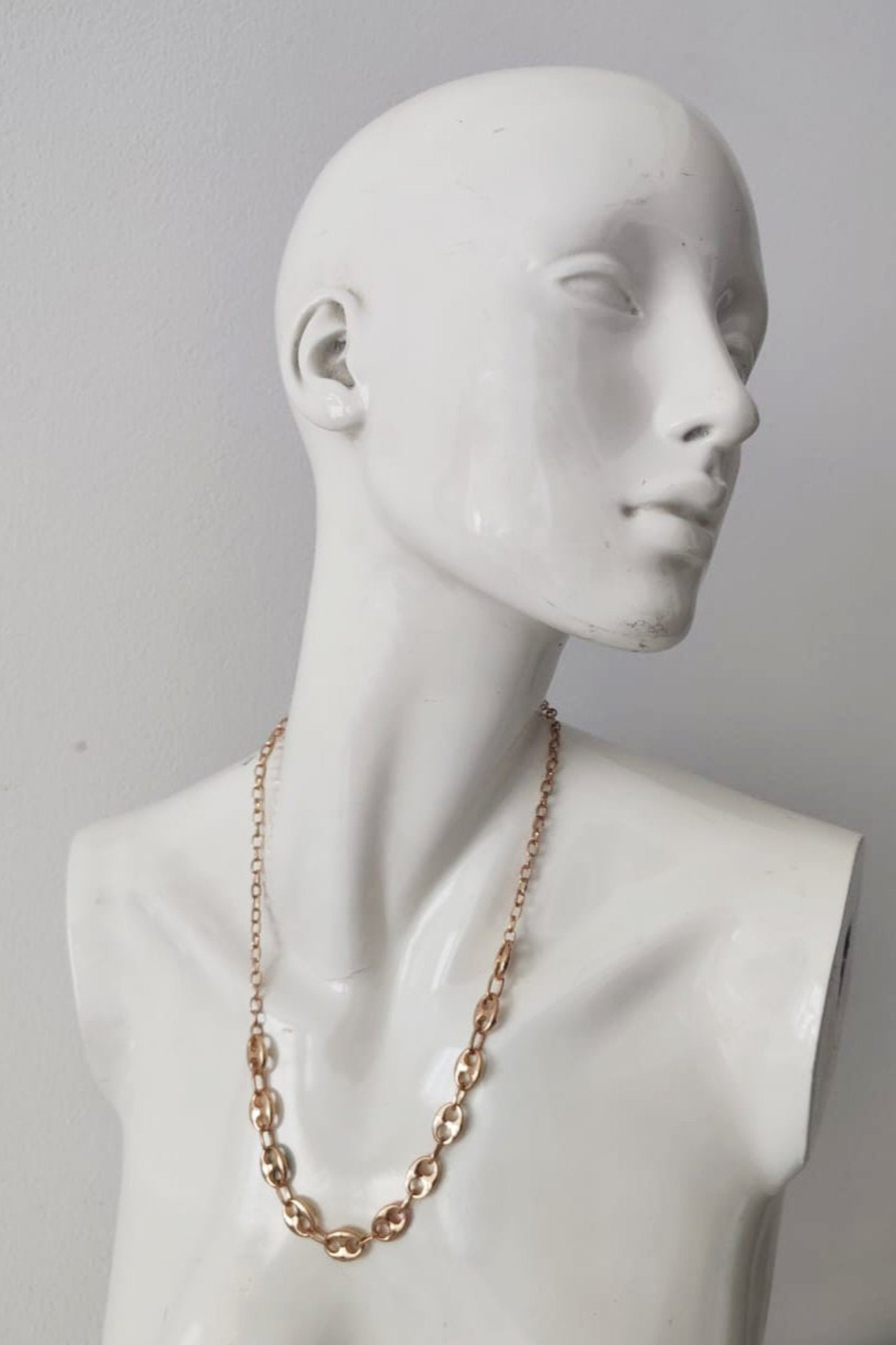 Smiley face layered gold chain necklace set