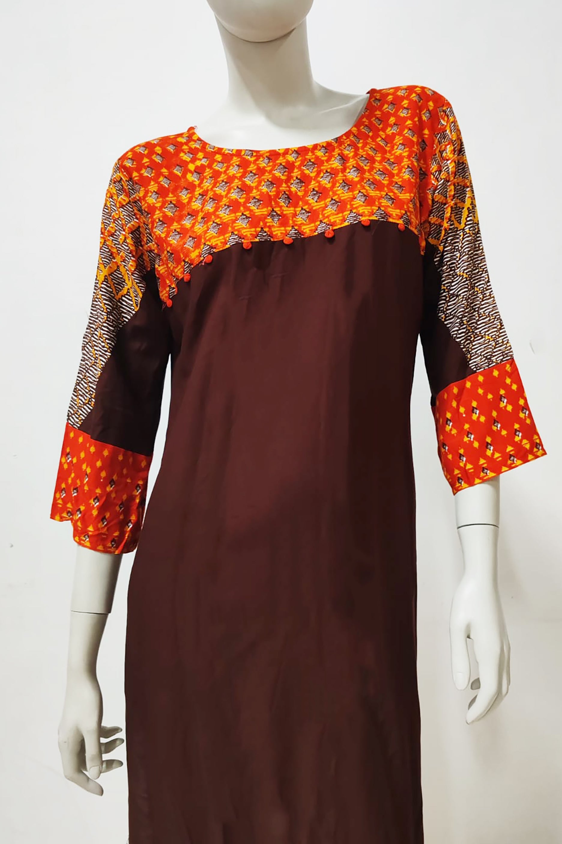 Orange Abstract Design Kurta