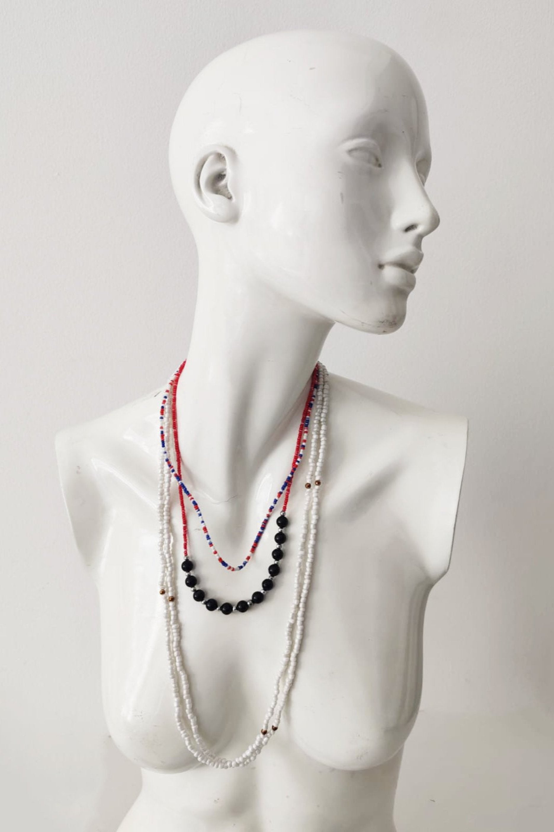 Bead And Pearl Necklace Set