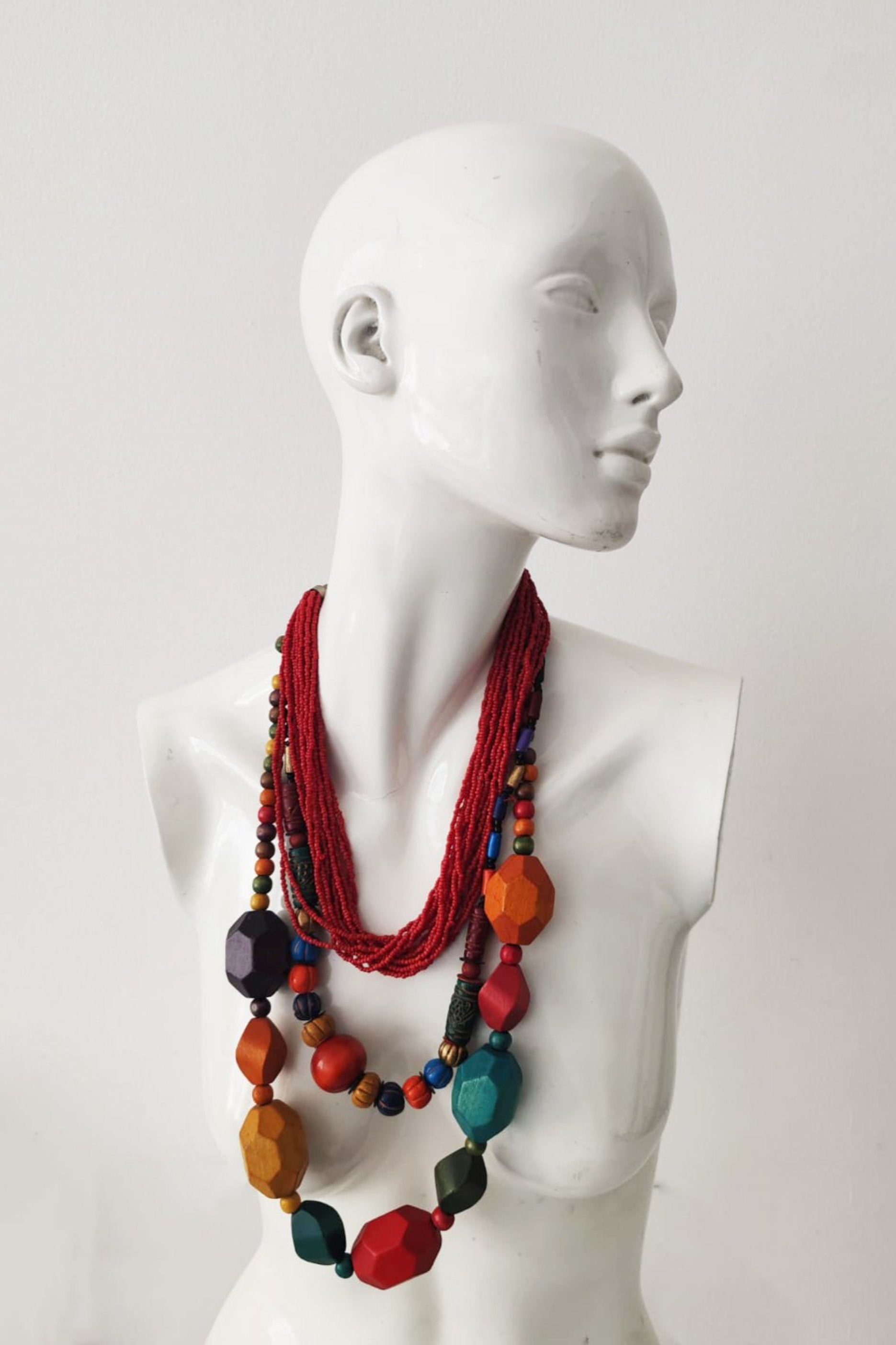 Coral and Amber Necklace Set