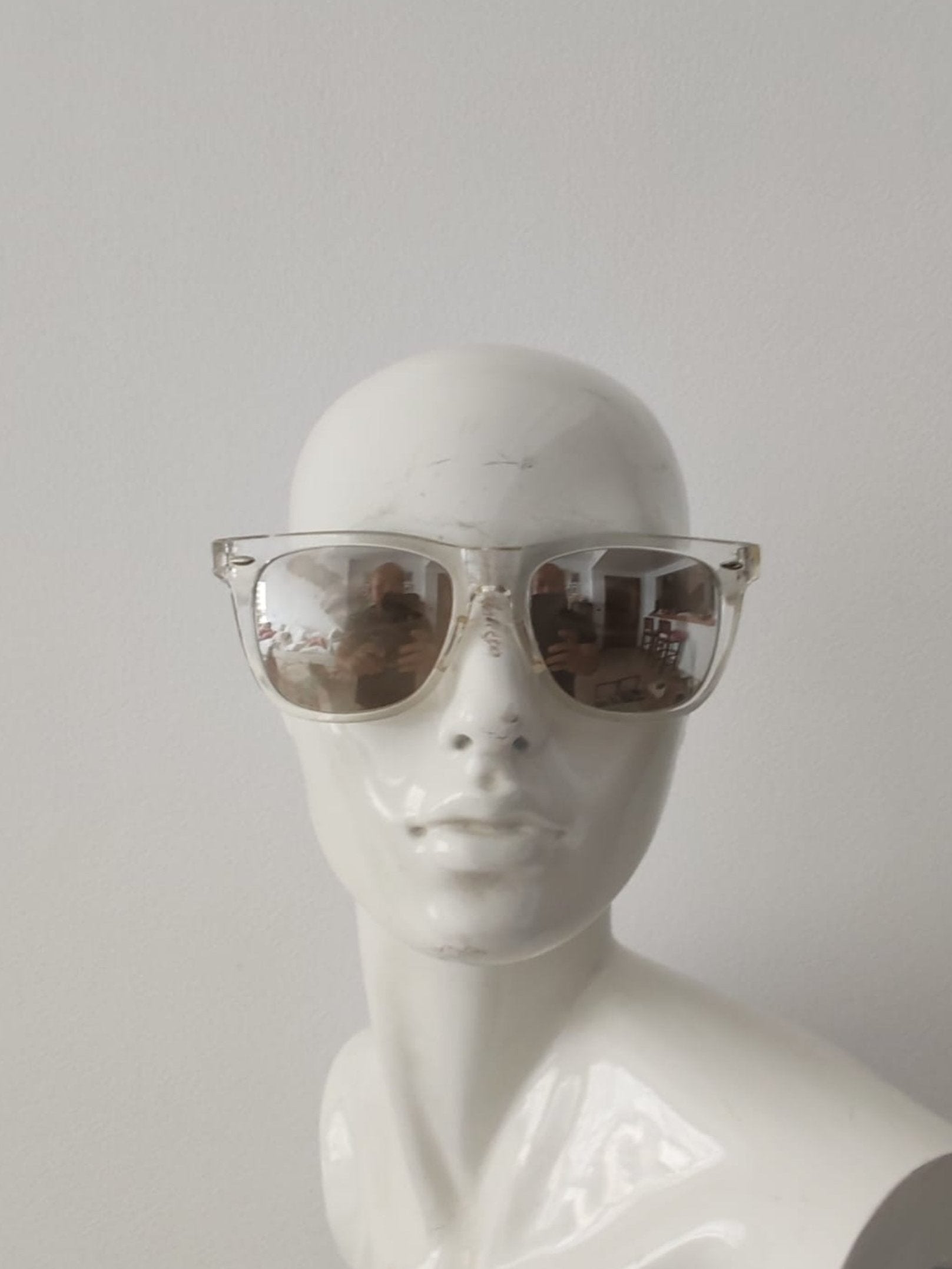 Clear Frame with Silver Tinted Sunglasses