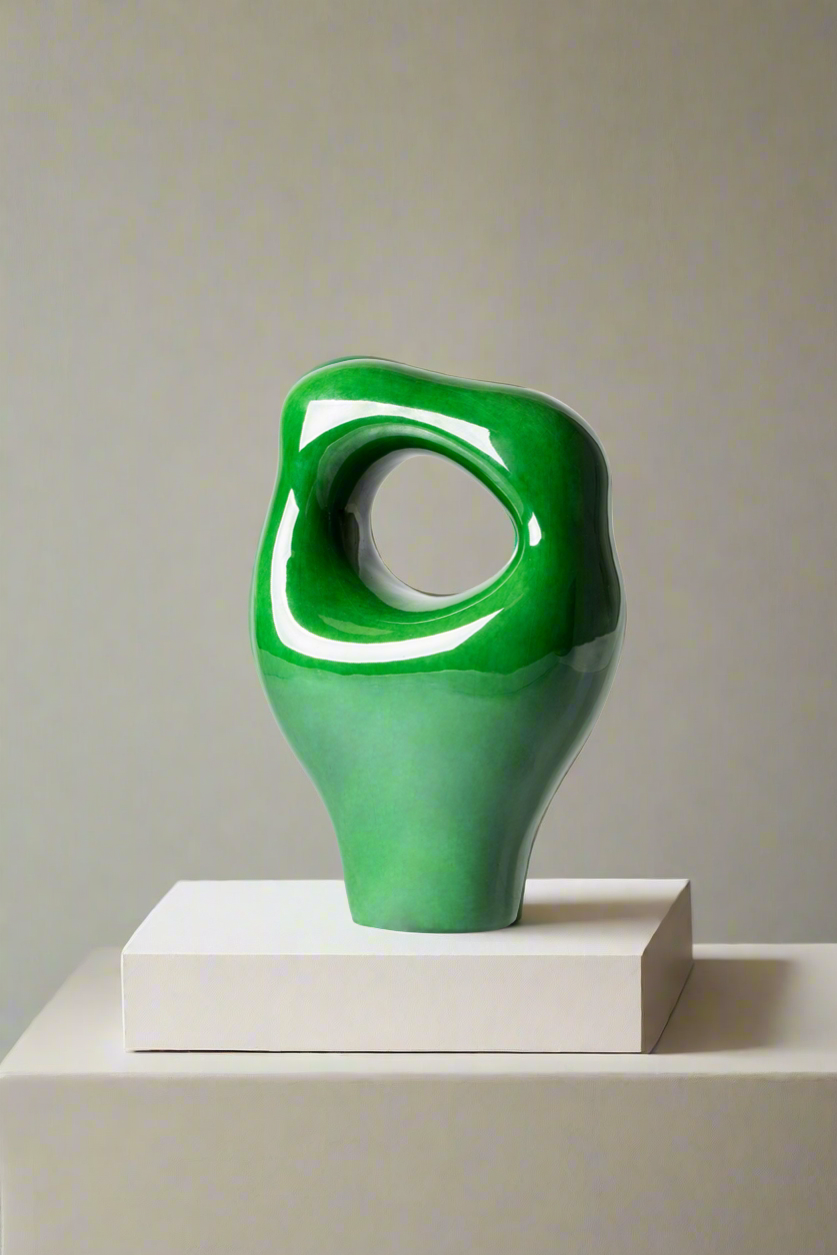 Ceramic Green Sculpture (18.5x12x28.5)