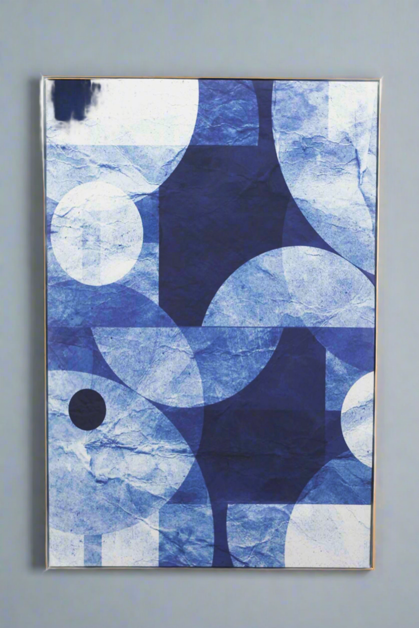 Blue Abstract Print on Canvas