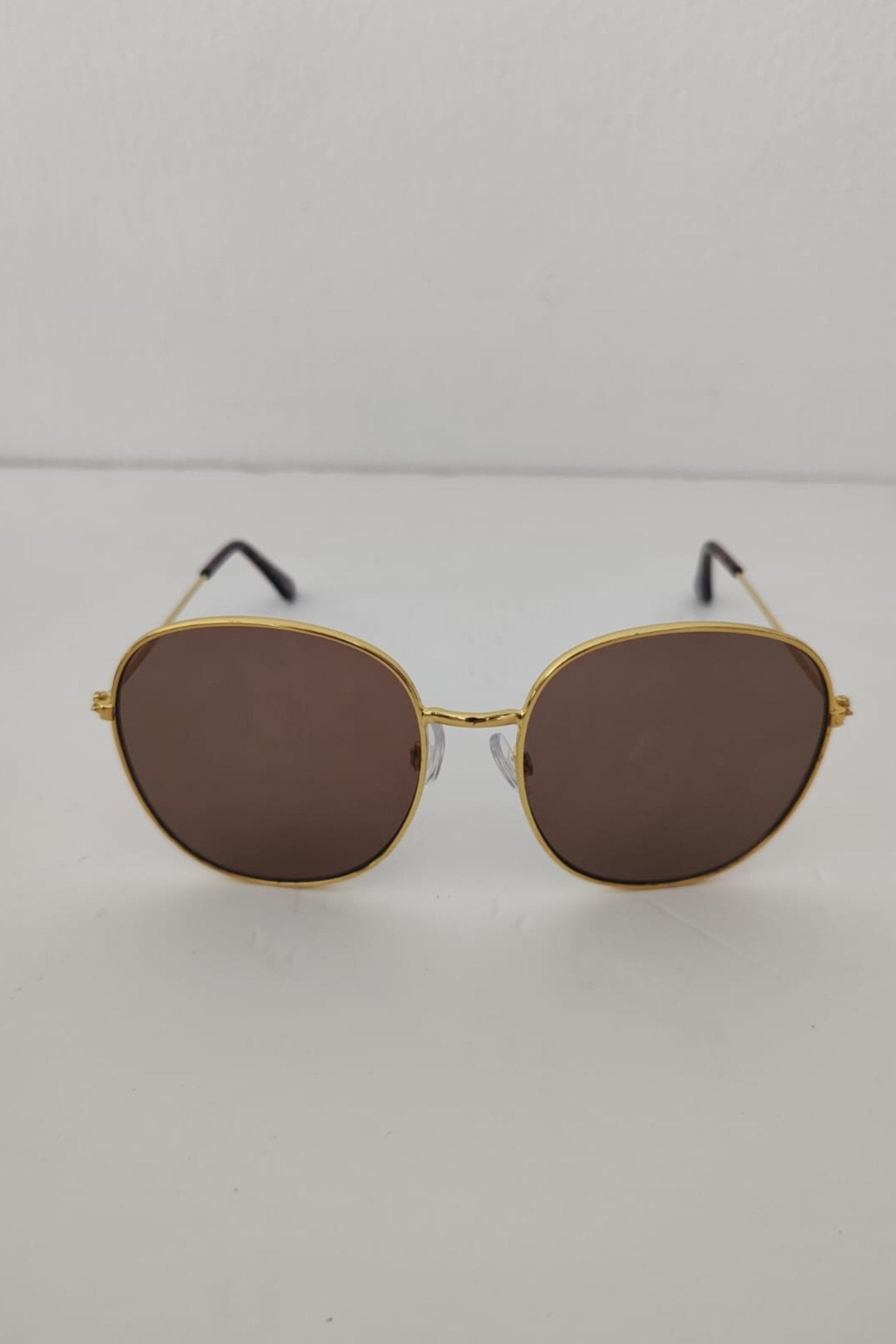 Gold Frame with Brown Tinted Sunglasses