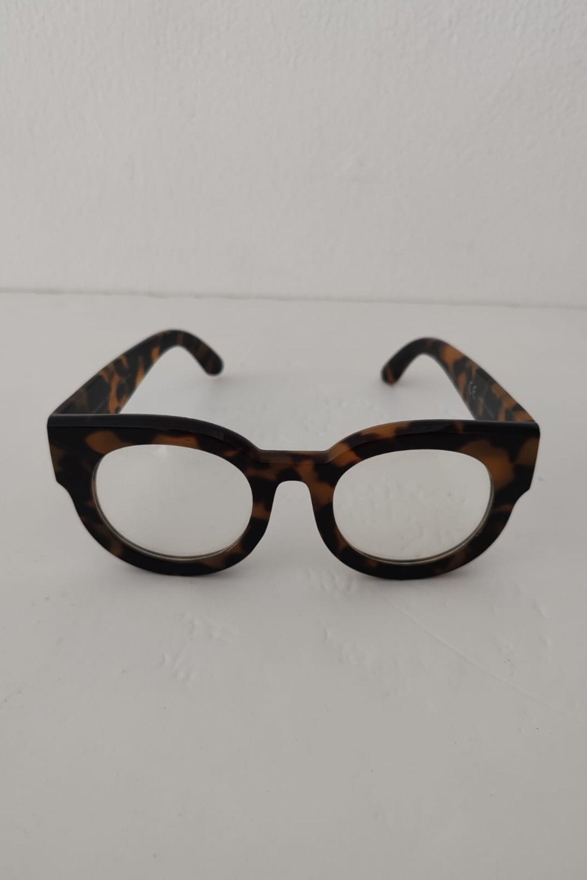 Oversized Tortoise Shell with Clear Lens Sunglasses