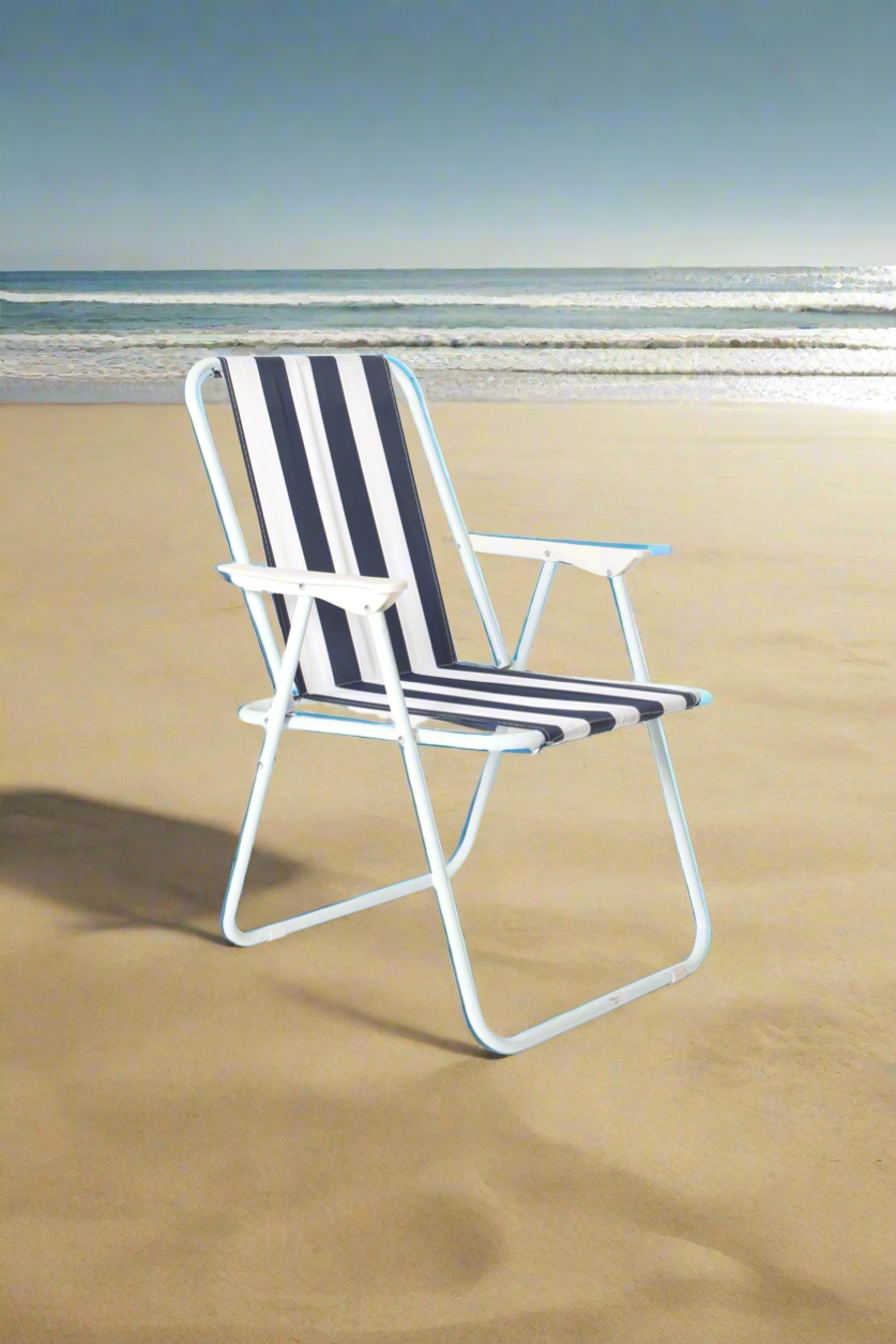 Blue and white striped deck chairs sale