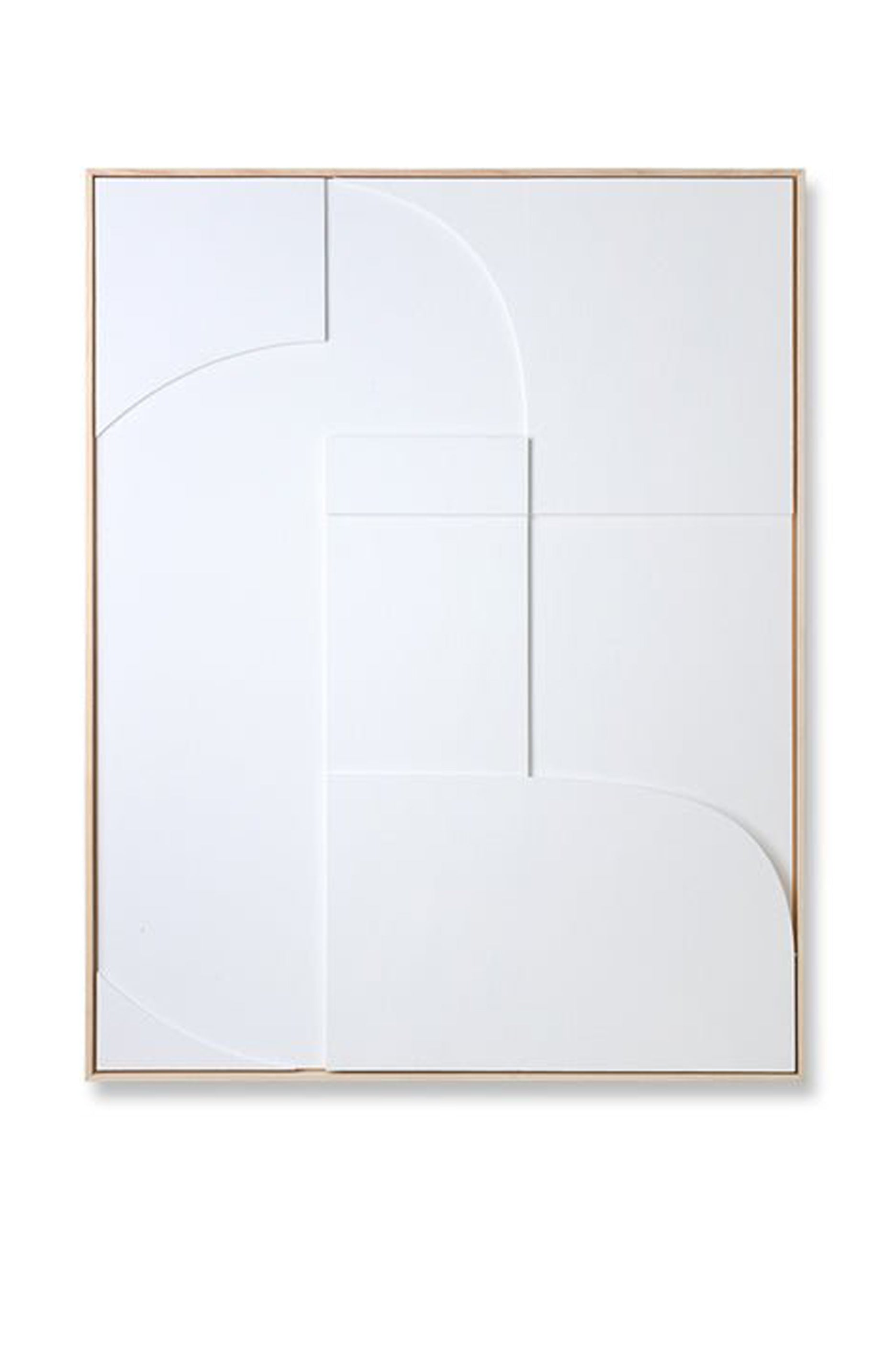 Medium Framed Relief Art Panel White (63x4x83cm)