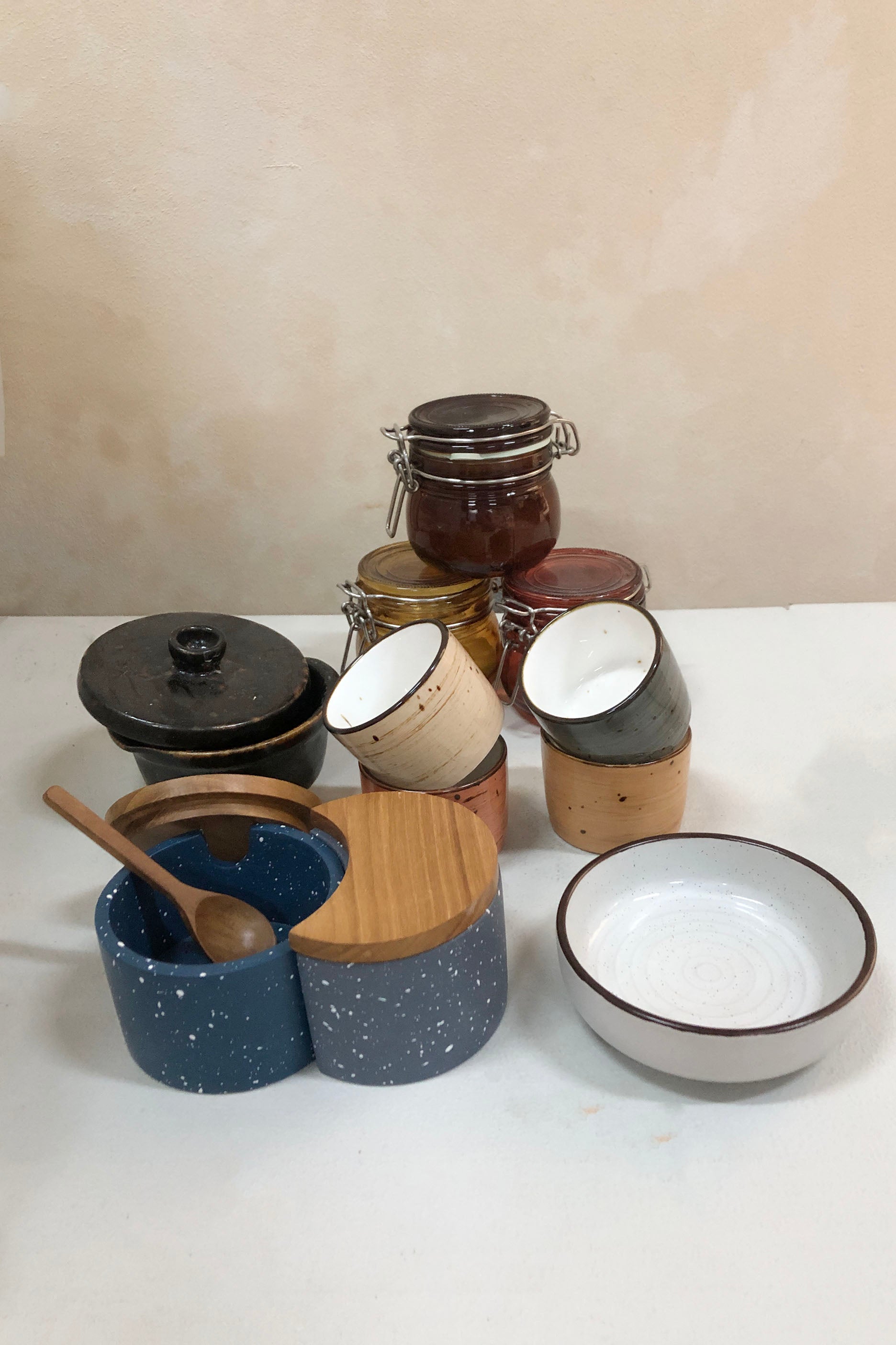 Box of Ceramic Kitchen Table Accessories