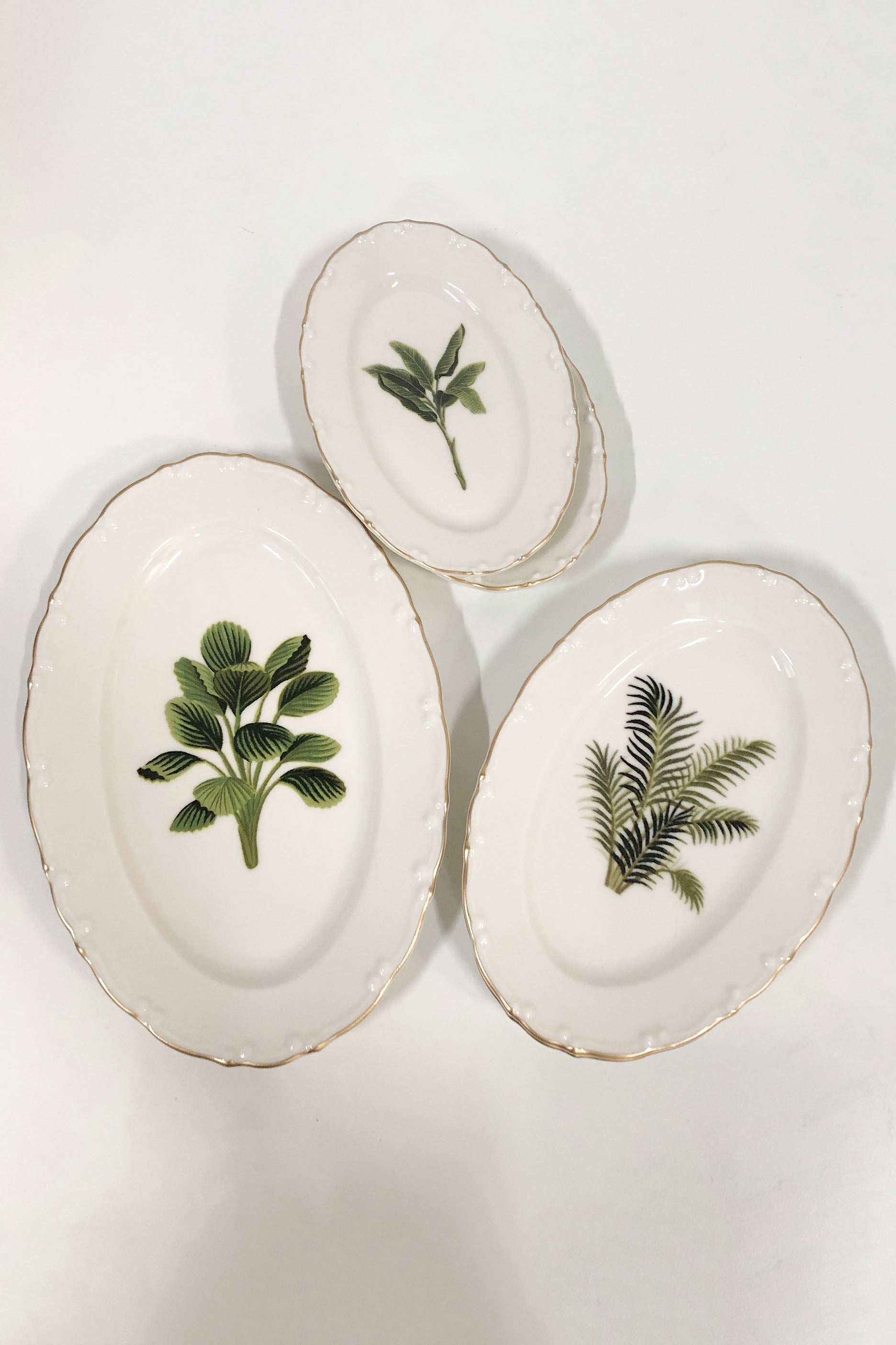 White China and Palm Leaf Dinner Set