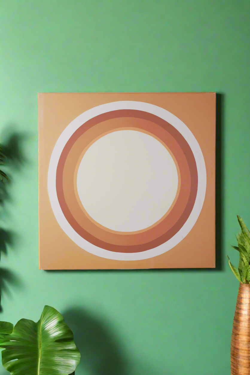 Orange Circles Abstract Canvas (90x90cm)