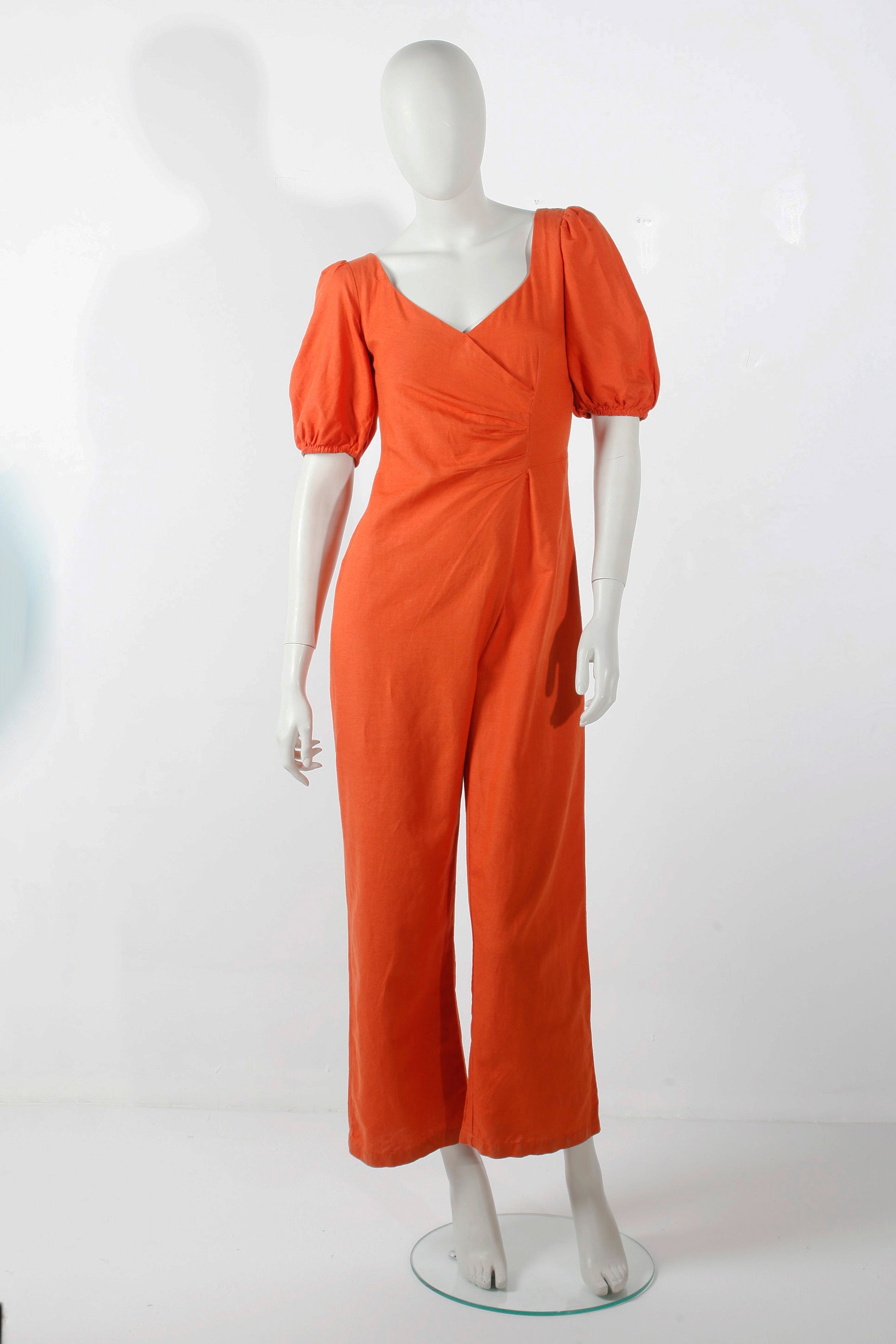 Orange Cotton Jumpsuit ( Small )