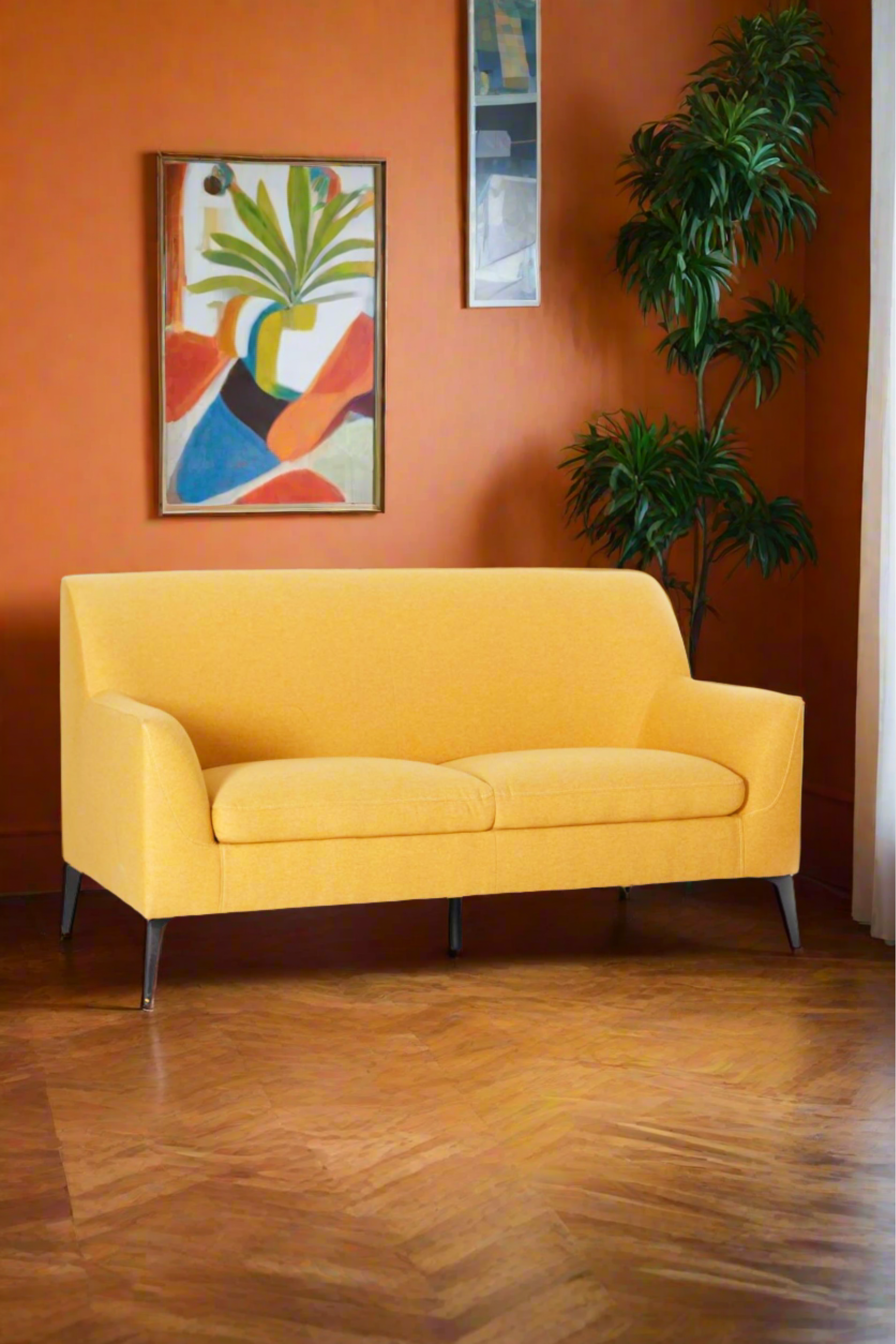 Yellow Mid-Century Sofa