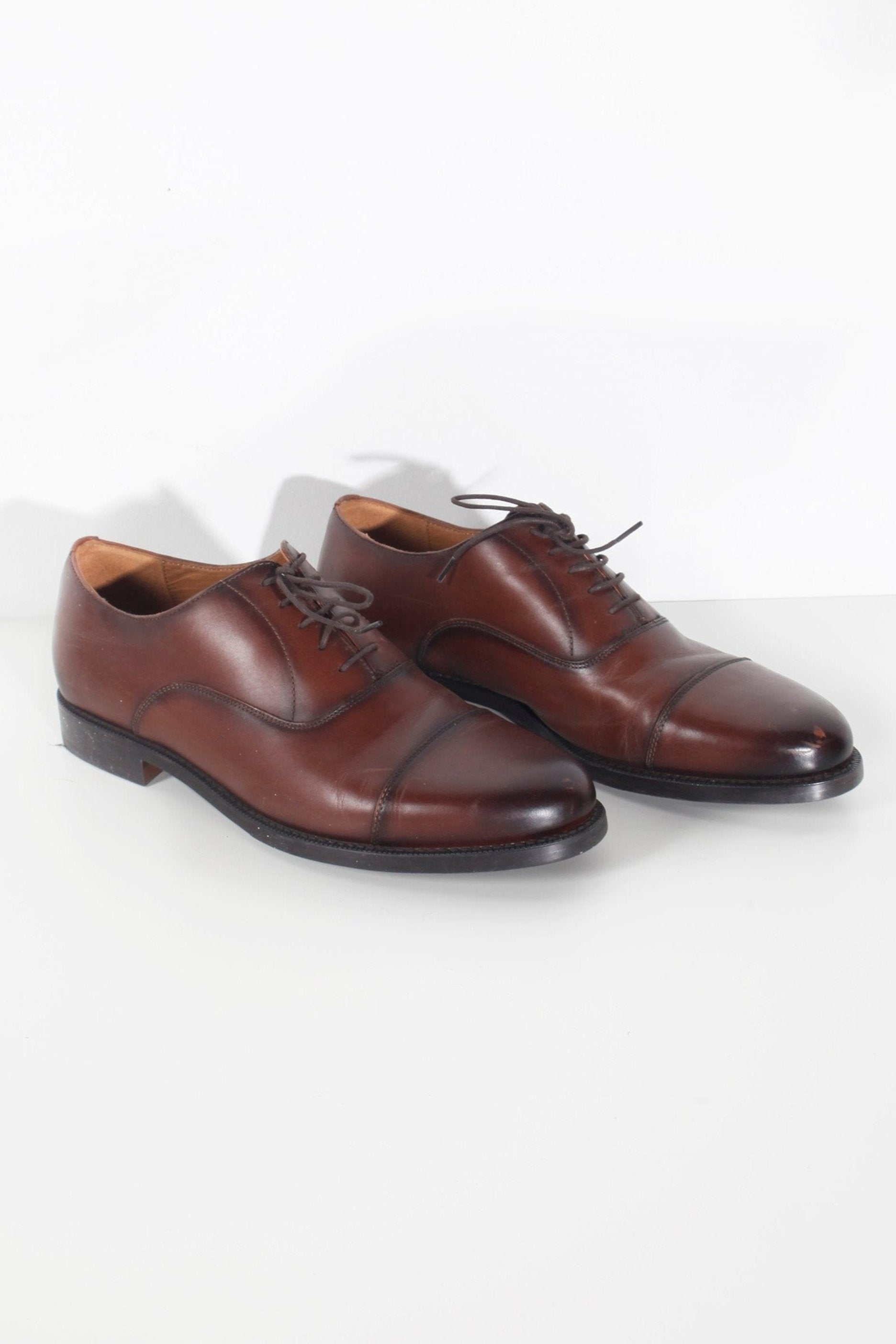 Mens Brown Leather Derby Shoes (Eu45)