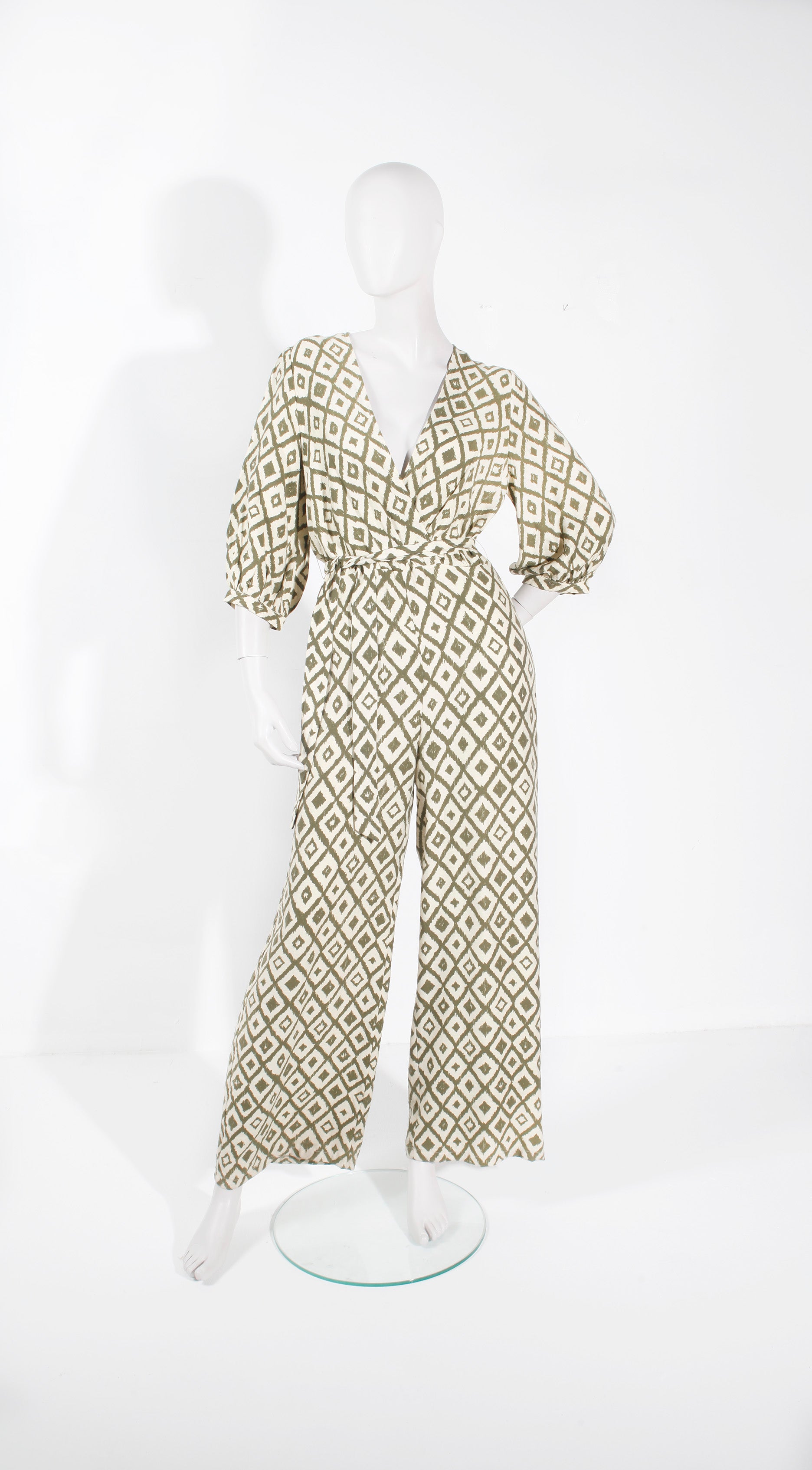 Green printed jumpsuit (Small)